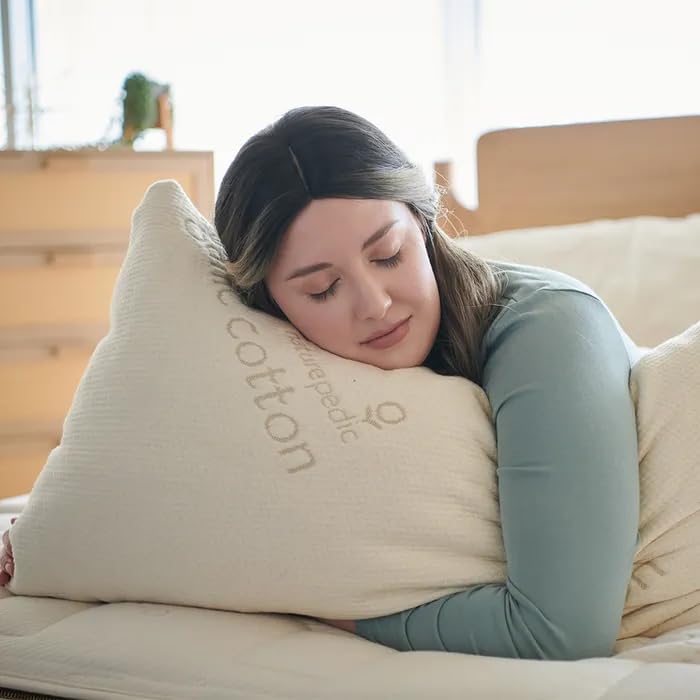 **Naturepedic 2-in-1 Organic Latex Pillow - King Size Adjustable Fill Luxury Bed Pillow for Back & Neck Pain Relief - Perfect for Side Sleepers, Stomach Sleepers & Back Pain Sufferers**
