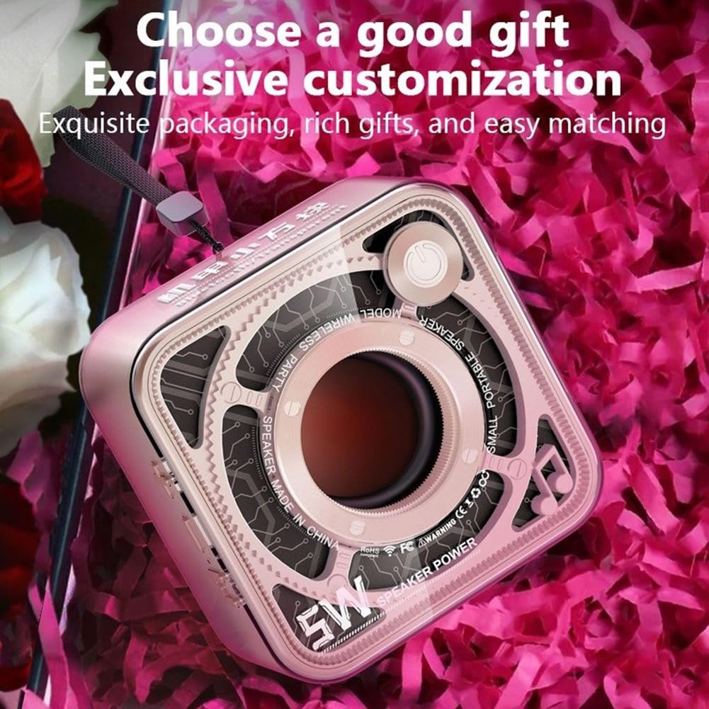 Mecha Style Transparent Bluetooth Speaker - Portable Wireless Outdoor Speaker with HD Call & Powerful Bass, Perfect for Hiking, Camping, Beach & Sports Activities