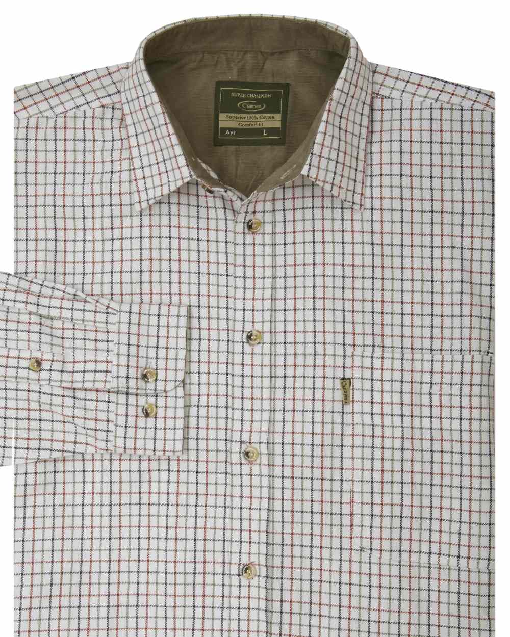 Champion Ayr Heavyweight 100% Cotton Tattersall Shirt for Men - Classic Plaid Button-Down for Casual Wear & Outdoor Activities