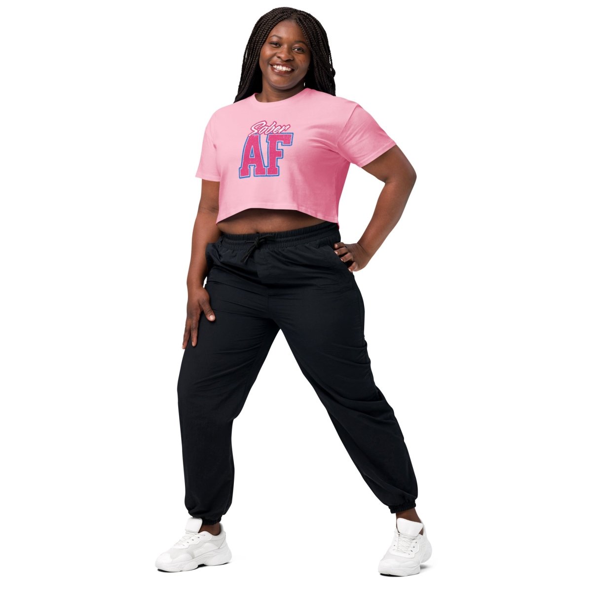 Sober AF Bold Collegiate Crop Top - Trendy College Outfit for Parties, Campus Wear & Casual Style | Perfect for Sorority Events, Girls Night Out & Everyday Fashion