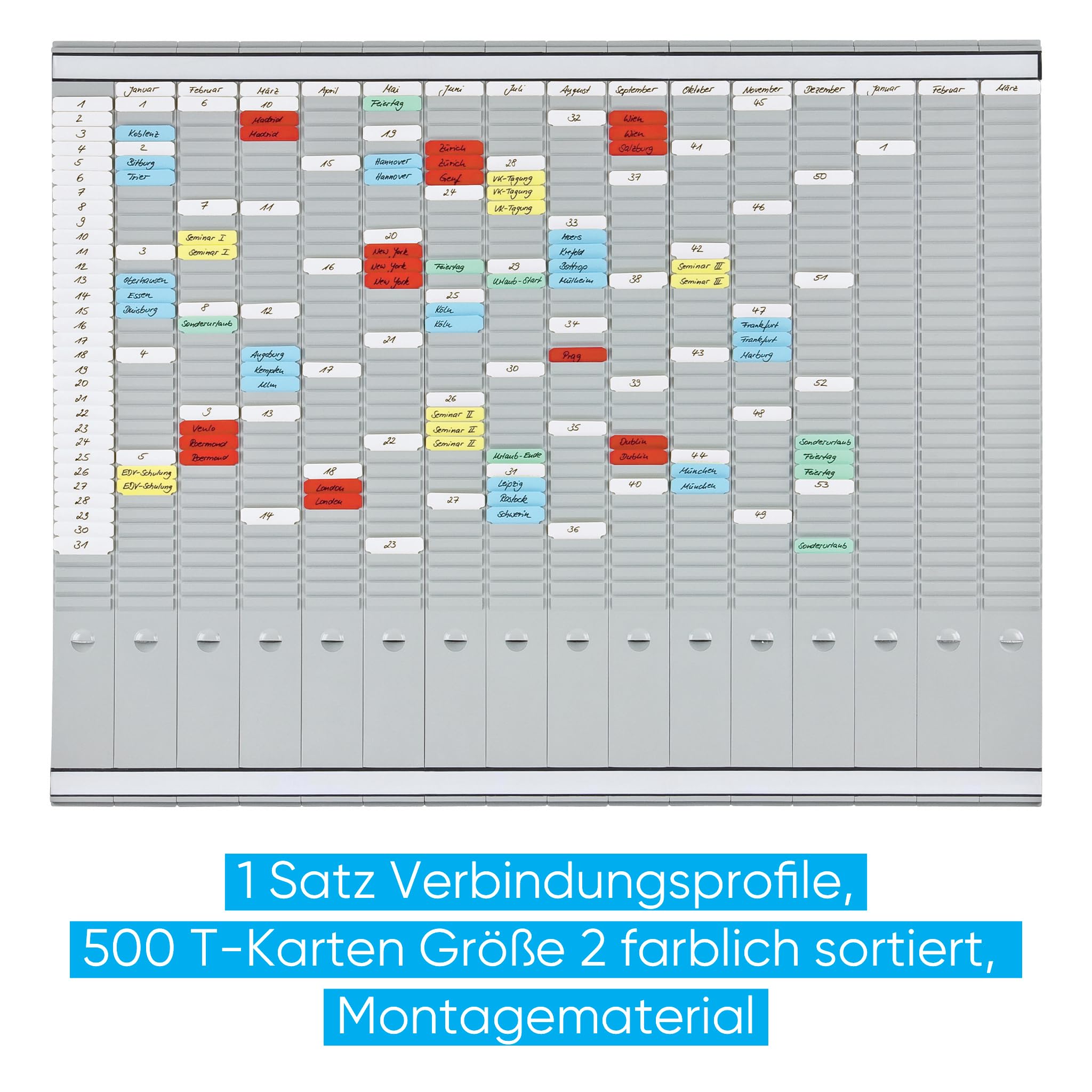 Franken 29110 Slot-in Card Planner and Cards 48 x 48 cm - Perfect for Organizing Tasks, Notes & Schedules | Ideal for Office, Home & School Use