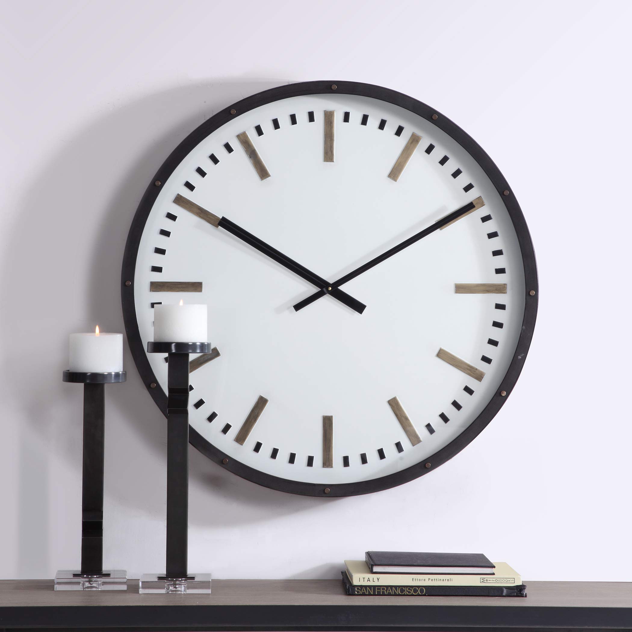 Fleming Large Wall Clock - 12 Inch Silent Non-Ticking Modern Decorative Clock for Living Room, Bedroom, Office | Perfect Home Decor & Gift Idea