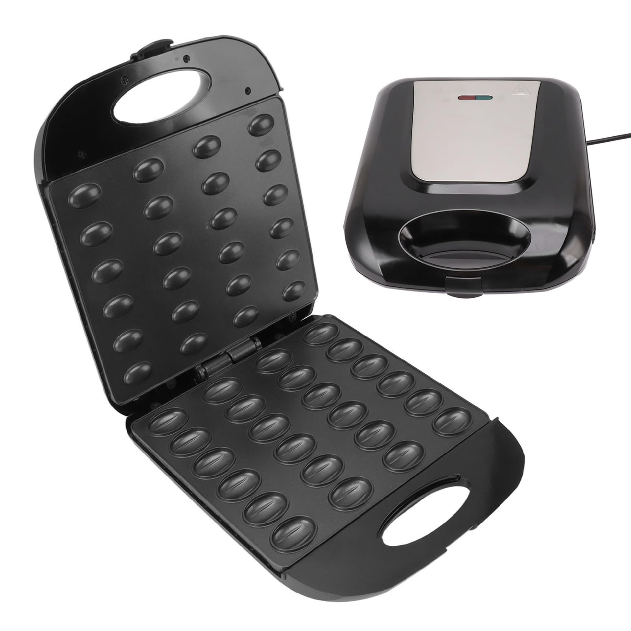 1400W Electric Walnut Cake Maker Machine - 24 Pcs Capacity Automatic Mini Waffle Iron for Nut Bread, Sandwiches & Breakfast - Perfect for Home Cooking, Gifts & American Kitchens (US Plug) - Ideal for Family Breakfasts, Brunch Parties & Holiday Baking