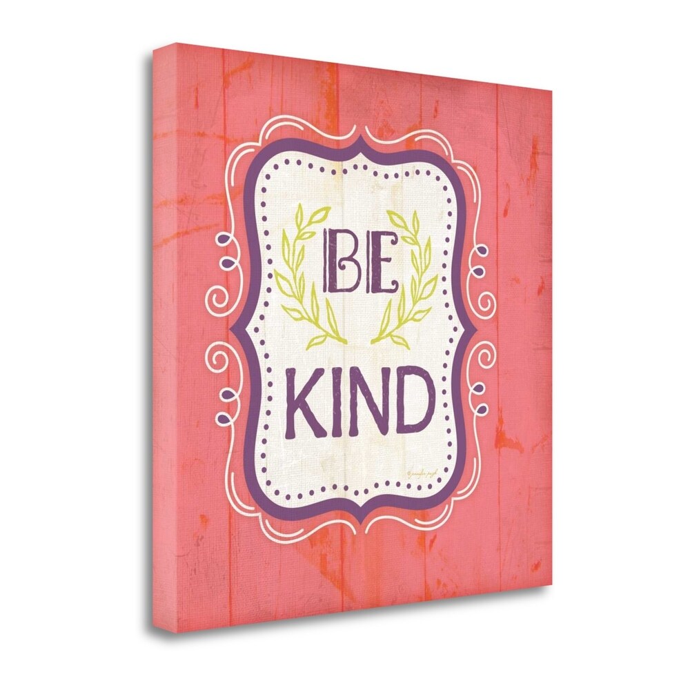Be Kind Pink by Jennifer Pugh - Premium Giclee Art Print on Gallery Wrapped Canvas, Ready to Hang Wall Decor for Living Room, Bedroom & Office