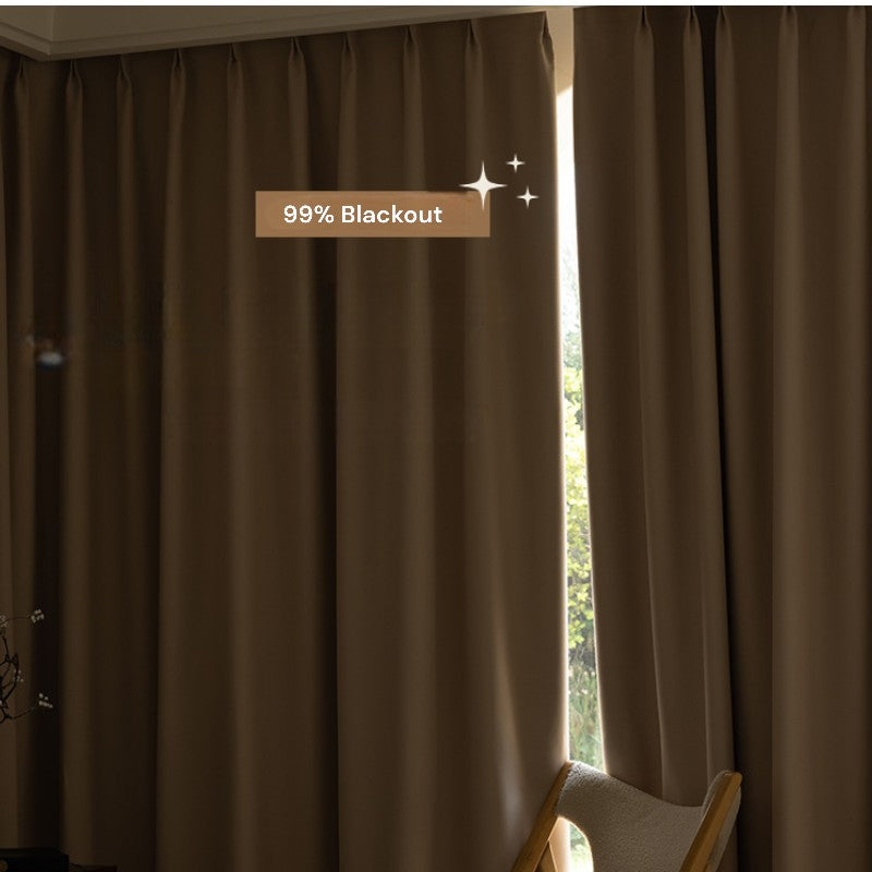 Astrid Beige Blackout Curtains - 100% Heavy Cotton Linen Custom Drapes for Bedroom & Living Room - Thermal Insulated Noise Reducing Window Treatments for Home Decor