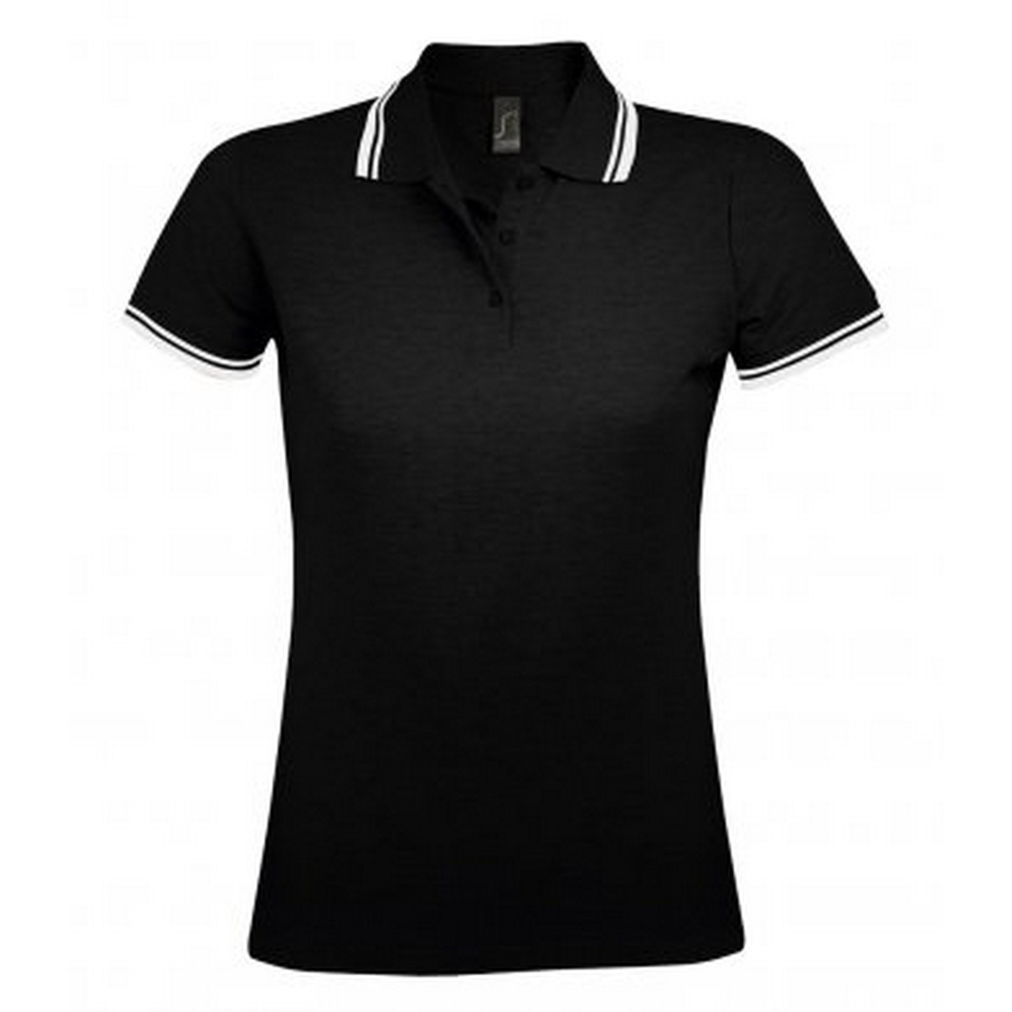 SOL'S Women's Pasadena Tipped Short Sleeve Pique Polo Shirt - XXL - Black & White - Casual Work & Golf Wear