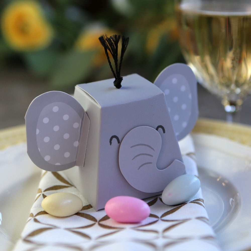 12-Piece Elephant Favor Box Set - Perfect for Baby Showers, Birthday Parties & Wedding Favors - Adorable Animal-Themed Gift Boxes