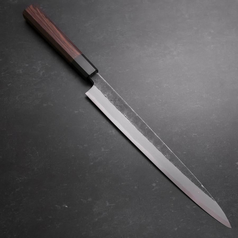 Premium Yanagiba Sushi Knife - Blue Steel #2 Kurouchi Finish with Buffalo Wenge Handle (270mm) - Perfect for Sushi Chefs & Japanese Cuisine Enthusiasts