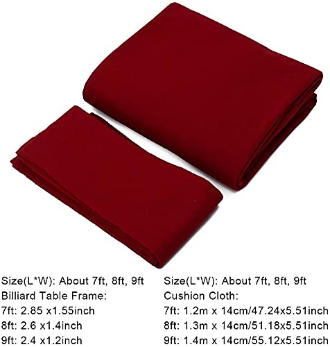 Premium Worsted Wool & Nylon Billiard Cloth - 9ft Pool Table Felt Mat (6 Strips) - Durable Professional Grade for Home, Hotel & Bar Use - Ideal for Game Rooms, Man Caves & Entertainment Spaces - Blue M-G1020