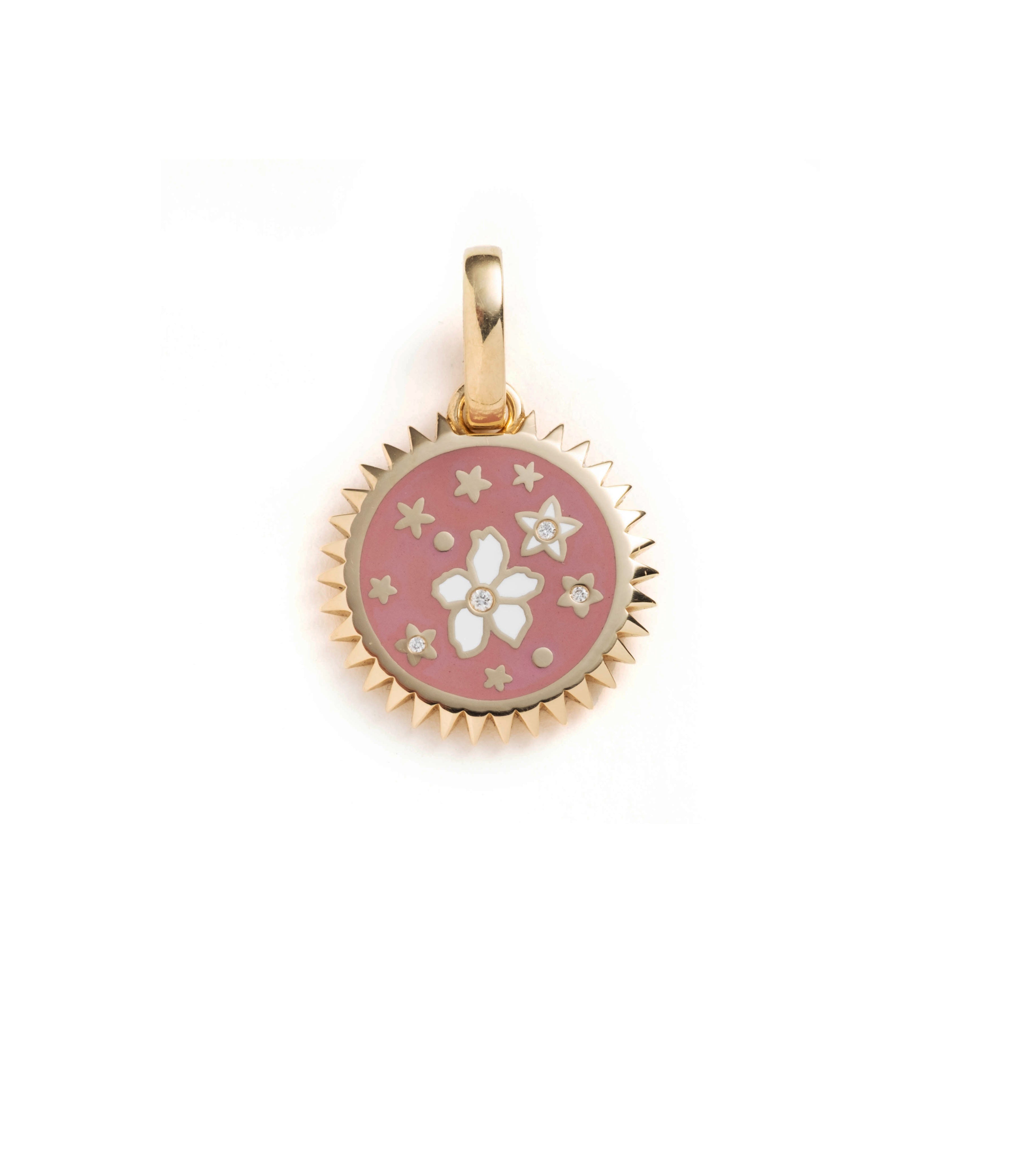 Resilience Petite Ceramic Medallion Pendant Necklace - 14K Yellow Gold with Annex Link Chain | Elegant Jewelry Gift for Women, Perfect for Date Nights & Special Occasions
