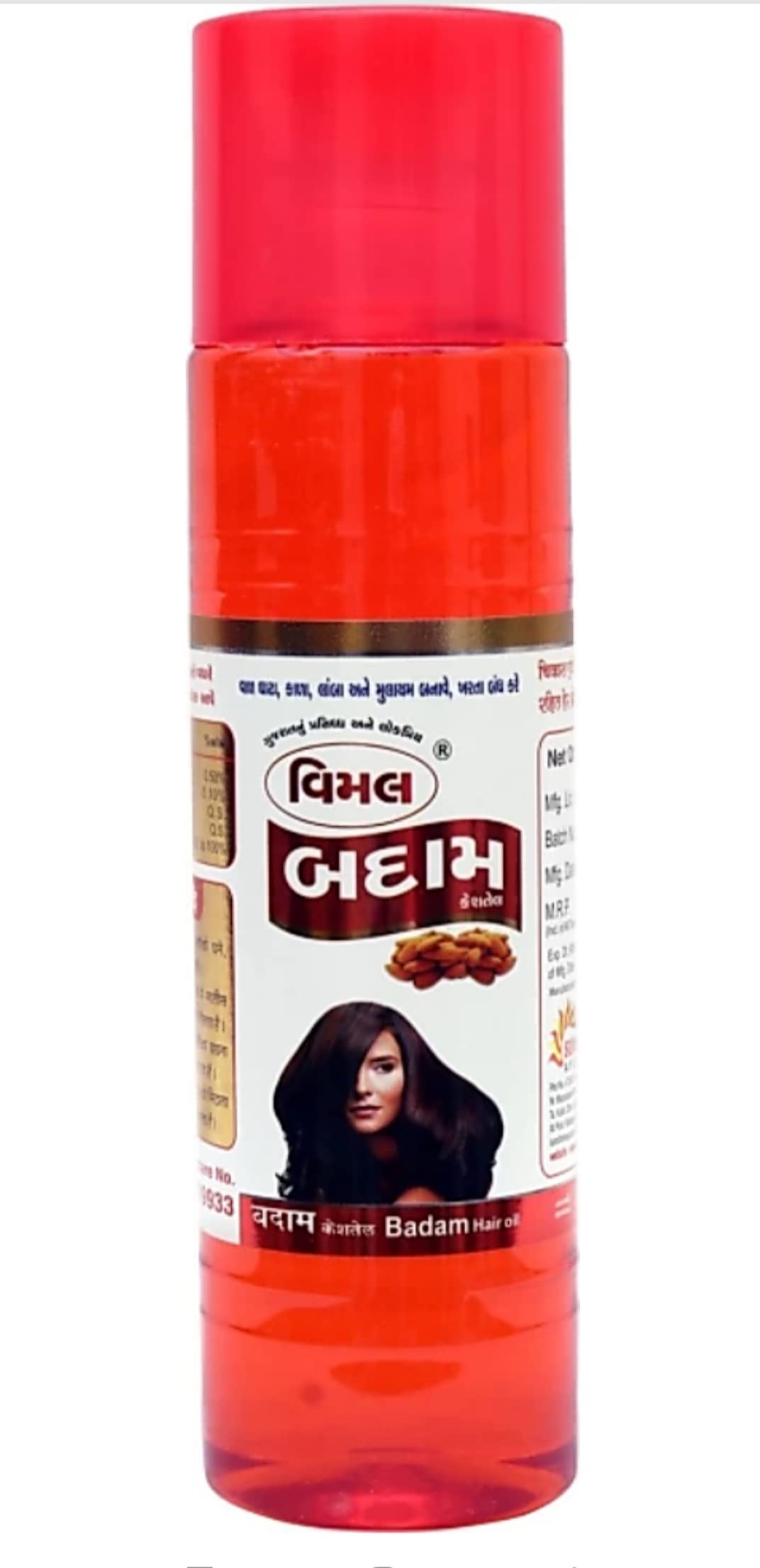 VIMAL Almond Badam Hair Oil for Hair Growth & Shine - 500ml Natural Hair Treatment for Dry, Damaged Hair - Perfect for Daily Use & Scalp Massage