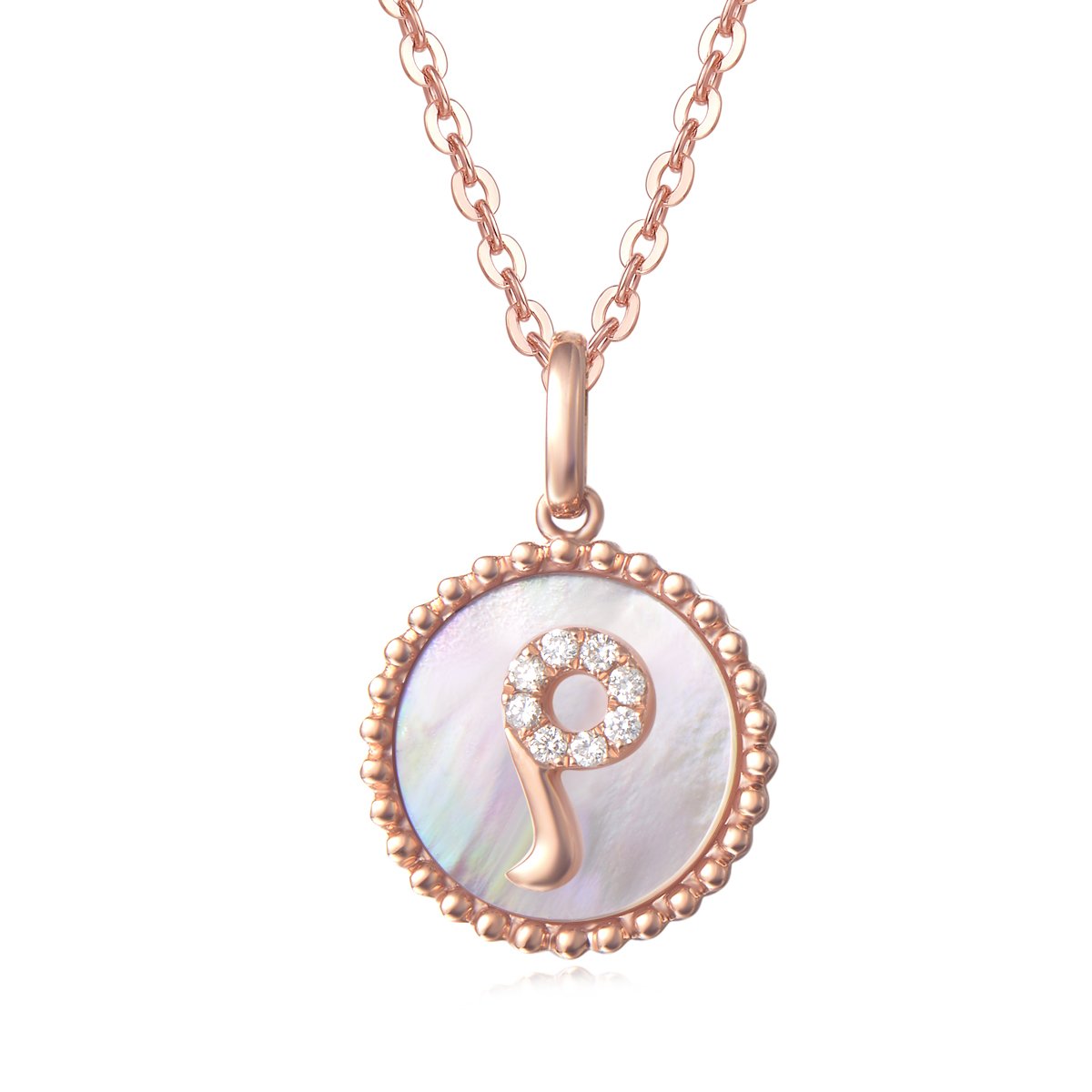 14K Rose Gold Initial Necklace for Women - Personalized Alphabet Letter Pendant with Diamond, Valentine's Day Gift, Anniversary, Birthday Present for Her, Wife, Daughter | Elegant Fine Jewelry for Everyday Wear & Special Occasions