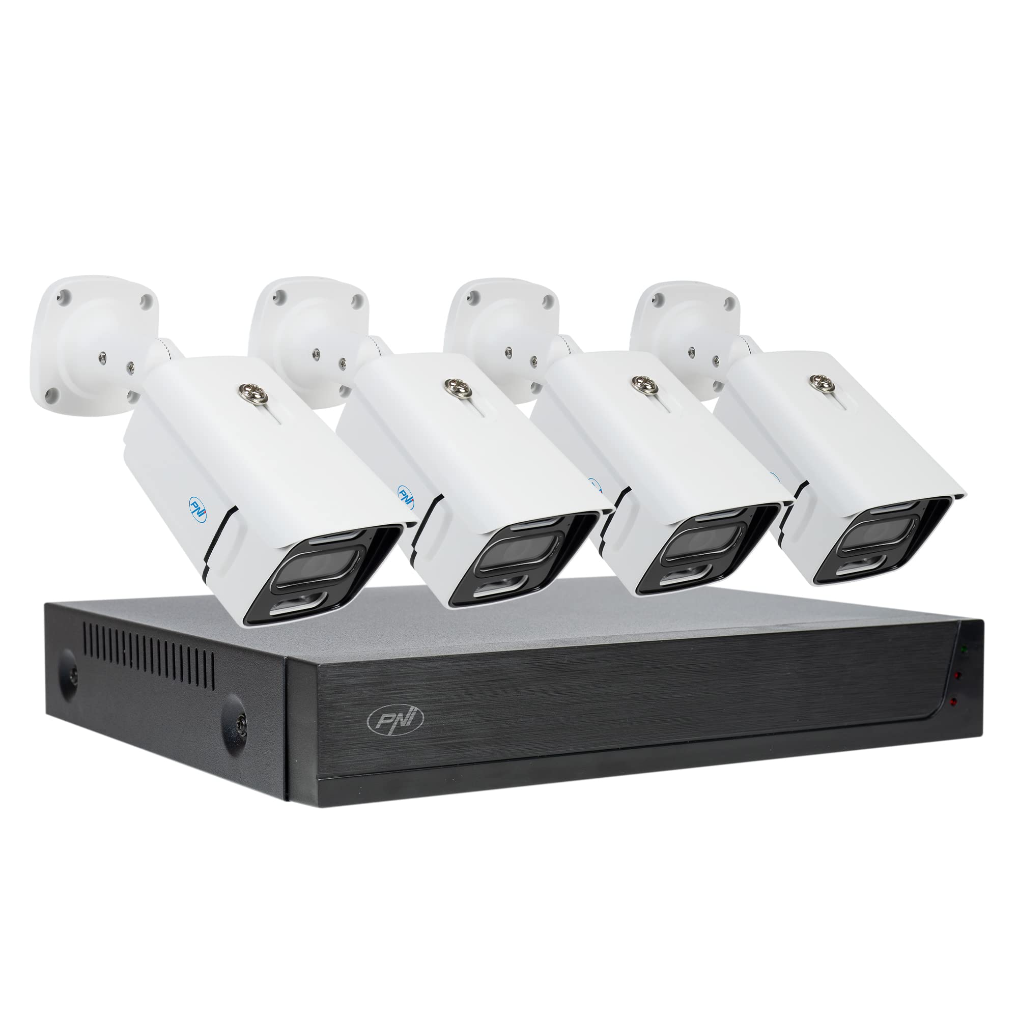 PNI House IPMAX POE 3MP Outdoor Security Camera System - 4 Channel NVR with 4 PoE Ports & 4 Weatherproof IP Cameras for 24/7 Home & Business Surveillance | Easy Setup for Indoor/Outdoor Use