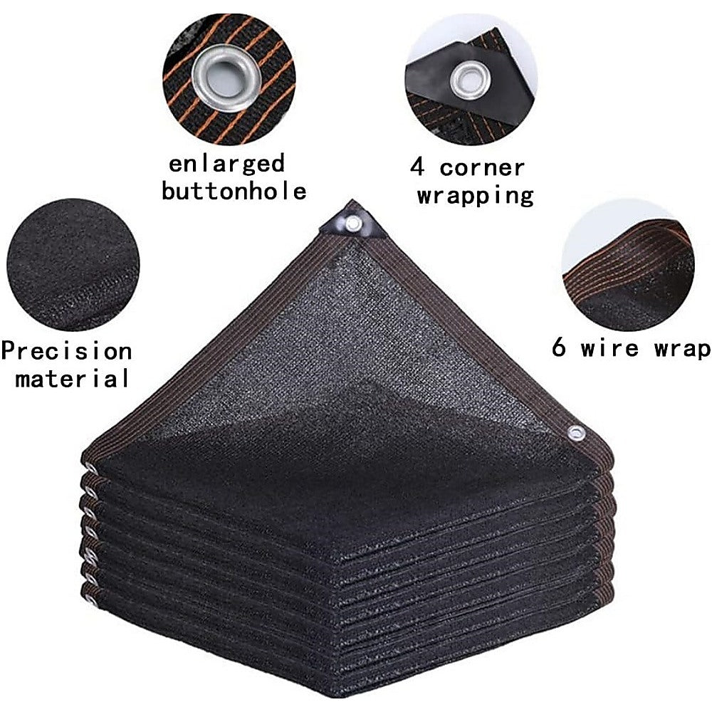15m x 2m Black Privacy Fence Windscreen - Heavy Duty Mesh Shade Cover for Garden, Backyard, and Sports Fields - UV Resistant & Durable Outdoor Fabric Screen