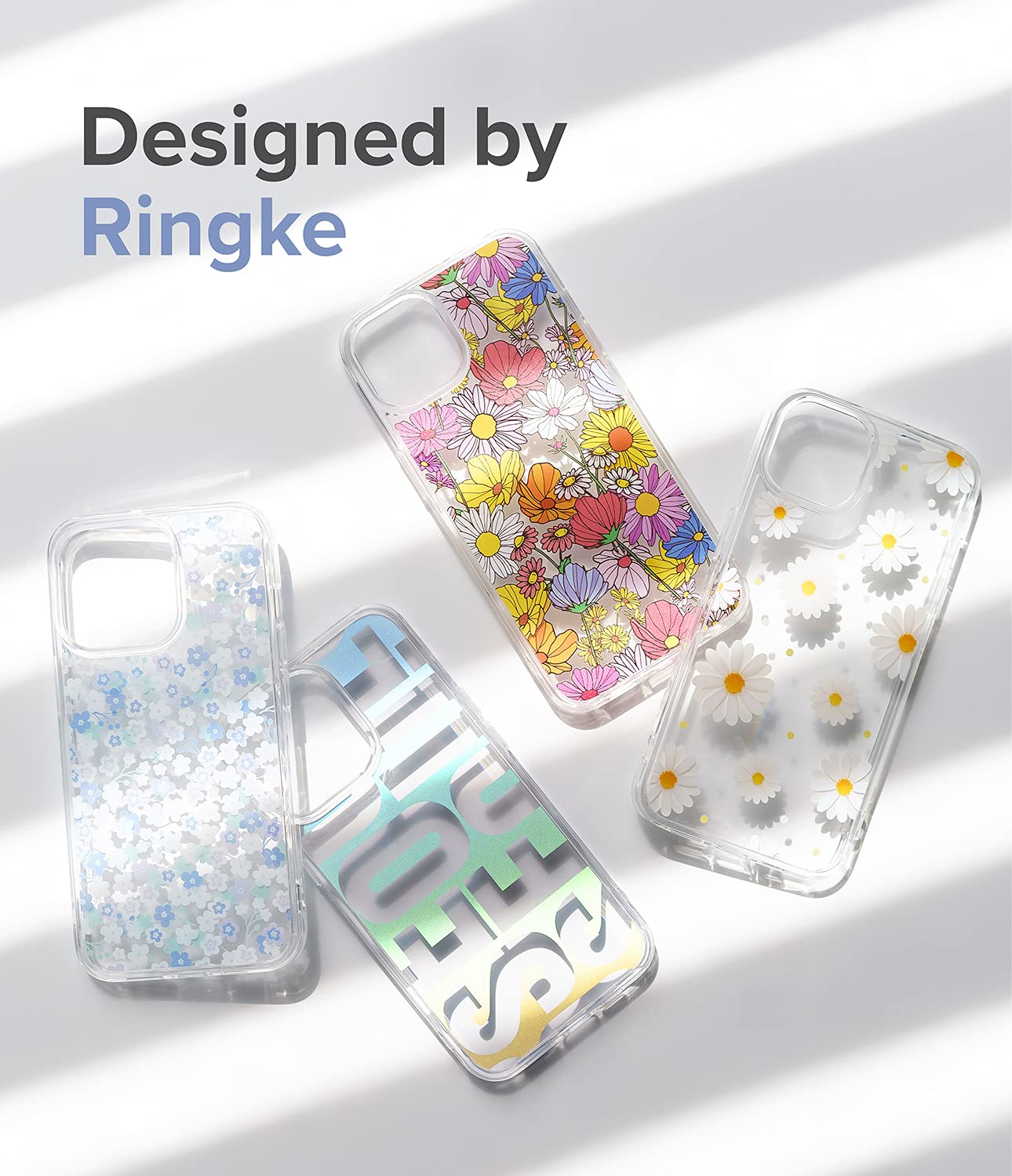 Ringke Fusion iPhone 13 Pro Max Case - Clear Transparent Hard Back with Floral Design, Shockproof TPU Bumper Phone Cover for Women (Wild Flowers Pattern) - Perfect for Everyday Protection & Style