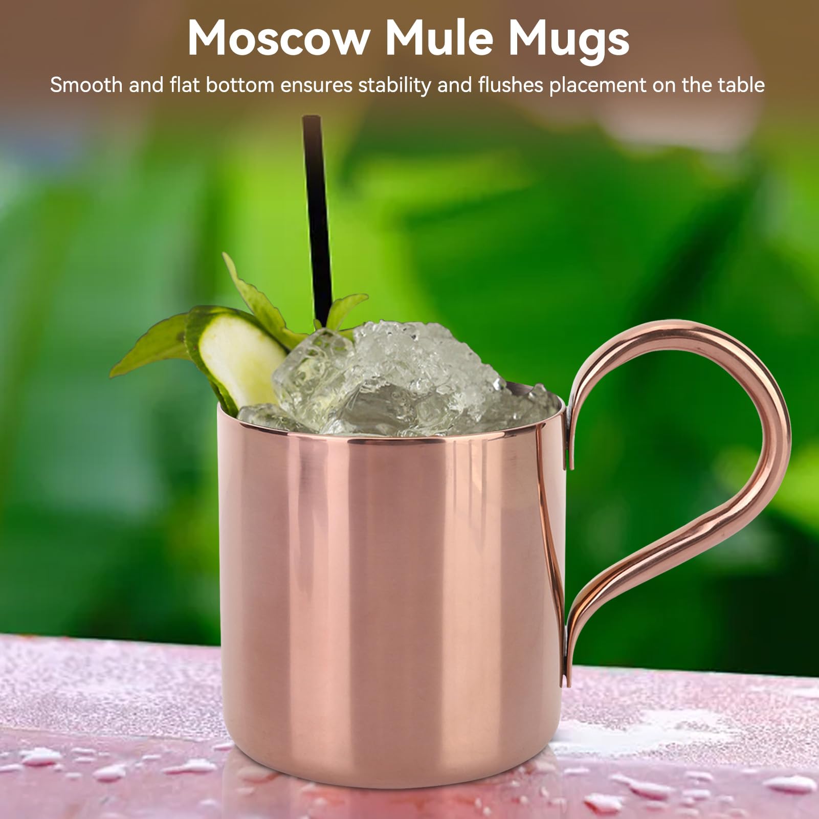 Premium 10oz Stainless Steel Moscow Mule Mugs Set of 2 - Copper Cocktail Cups for Moscow Mule, Beer, Wine & Coffee | Rose Gold Barware for Home, Parties & Gifts | Ideal for Cocktails, Iced Drinks & Entertaining