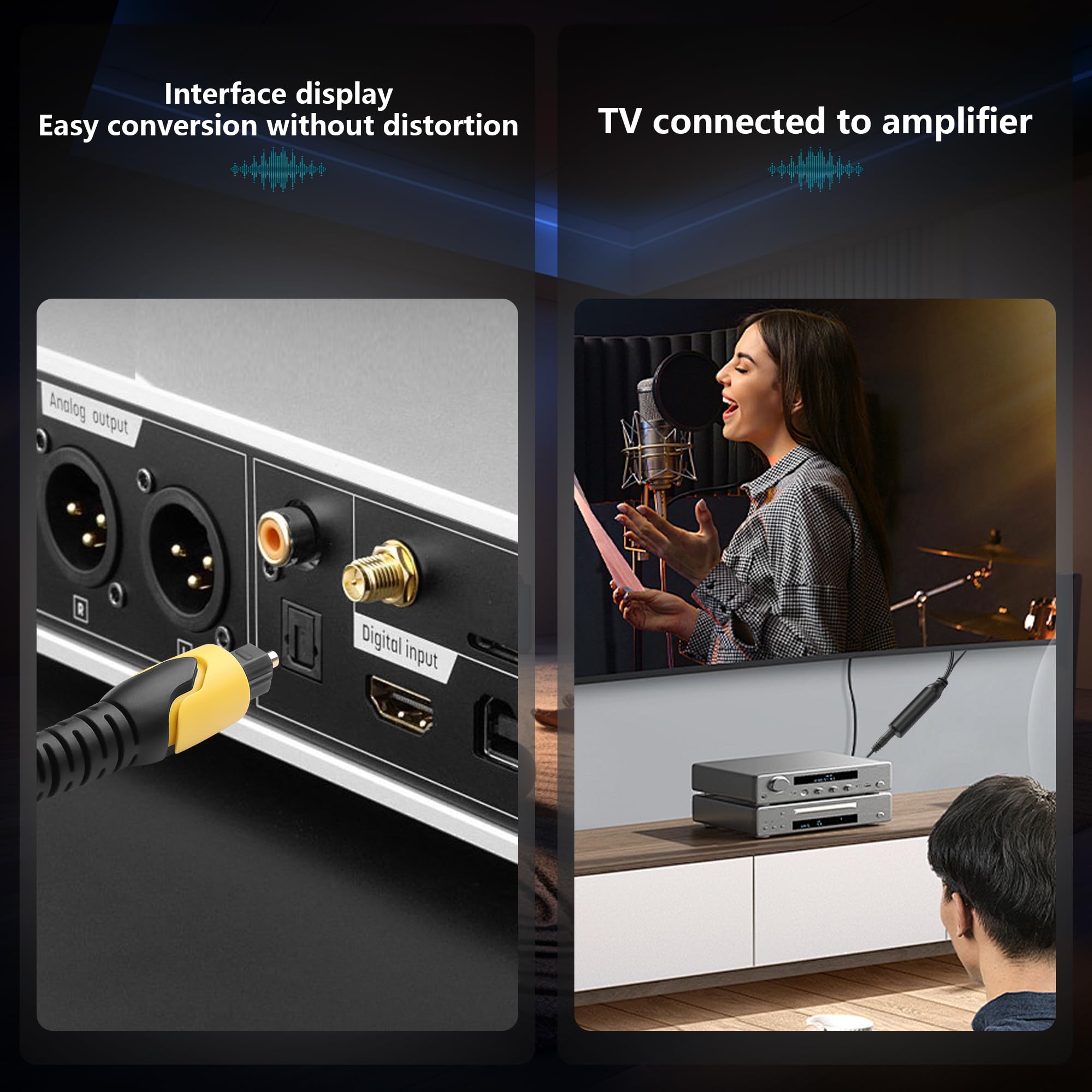 CERRXIAN Digital Coaxial Optical SPDIF to Analog AUX Audio Converter Cable - Optical to 3.5mm Female Adapter with USB Power - Compatible with TV, PS4, Xbox, Soundbar - Perfect for Home Theater & Gaming Audio Setup