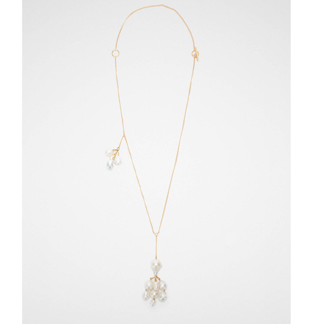 Elegant Pearl Cluster Necklace in Gold - Perfect for Weddings, Parties & Special Occasions