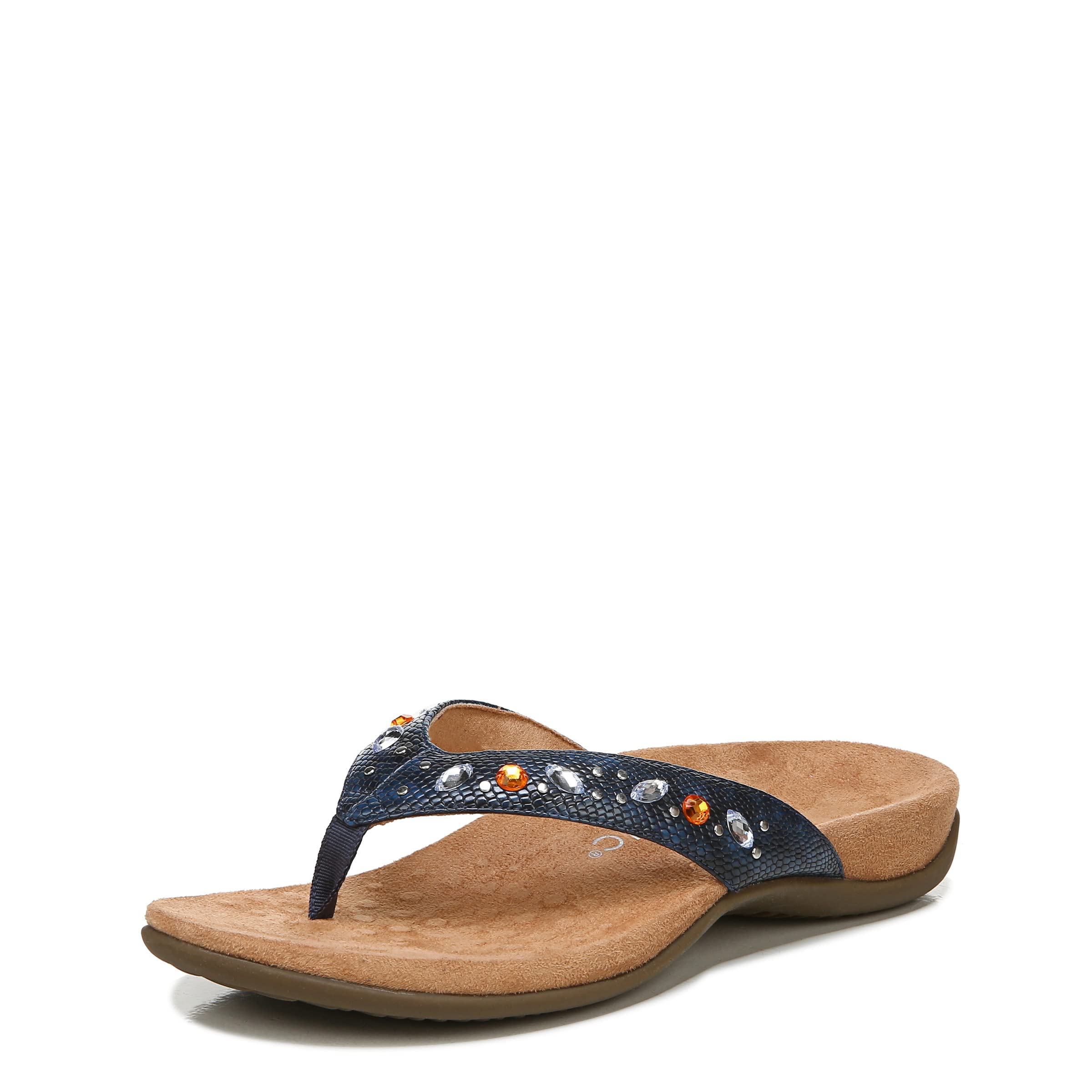 Vionic Lucia Women's Orthotic Sandals with Arch Support - Comfortable Toe-Post Flip Flops for Plantar Fasciitis Relief - Perfect for Beach, Pool, and Summer Walking