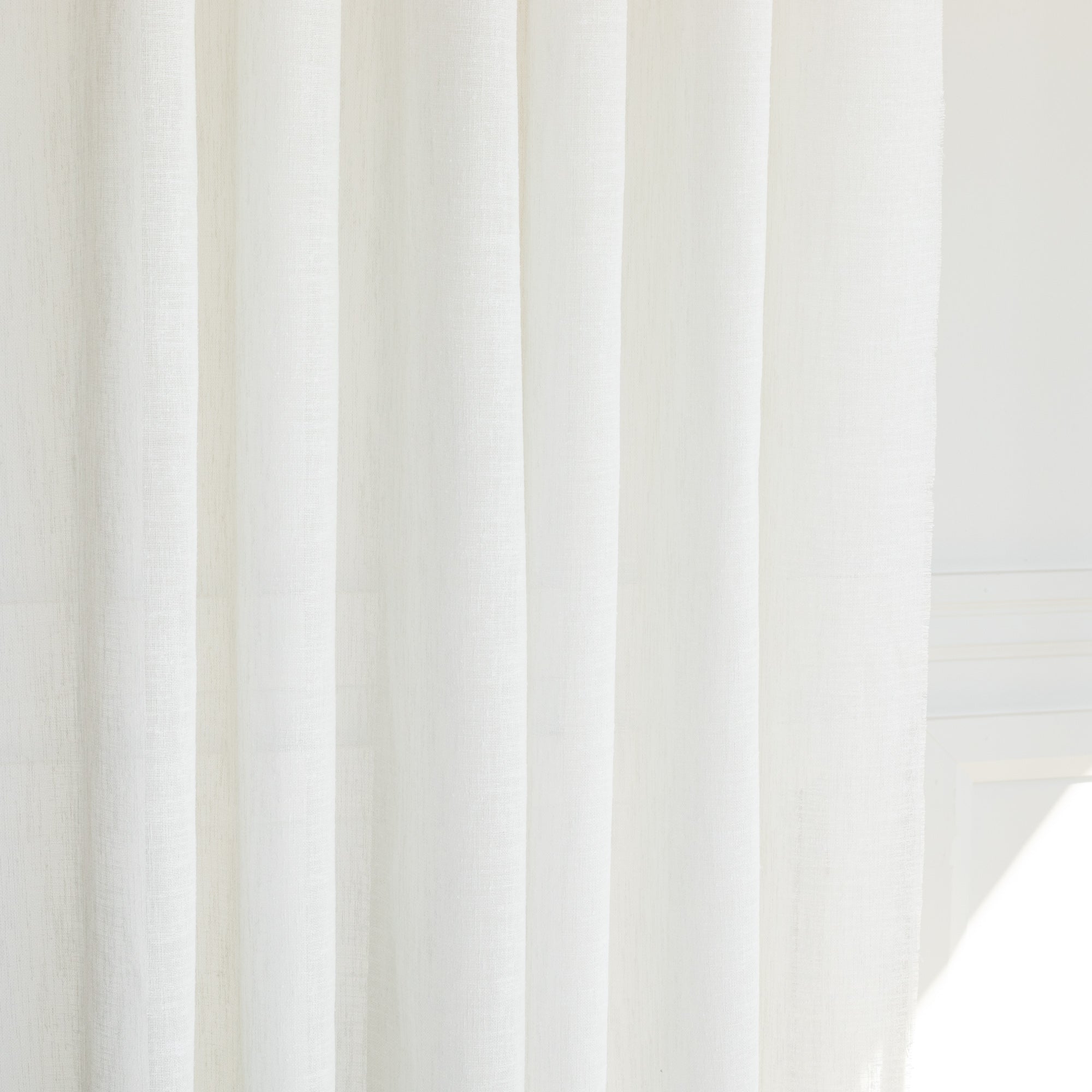 Palermo Double Width Sheer Fabric - Oyster White Premium Curtain Material for Living Room & Bedroom Windows