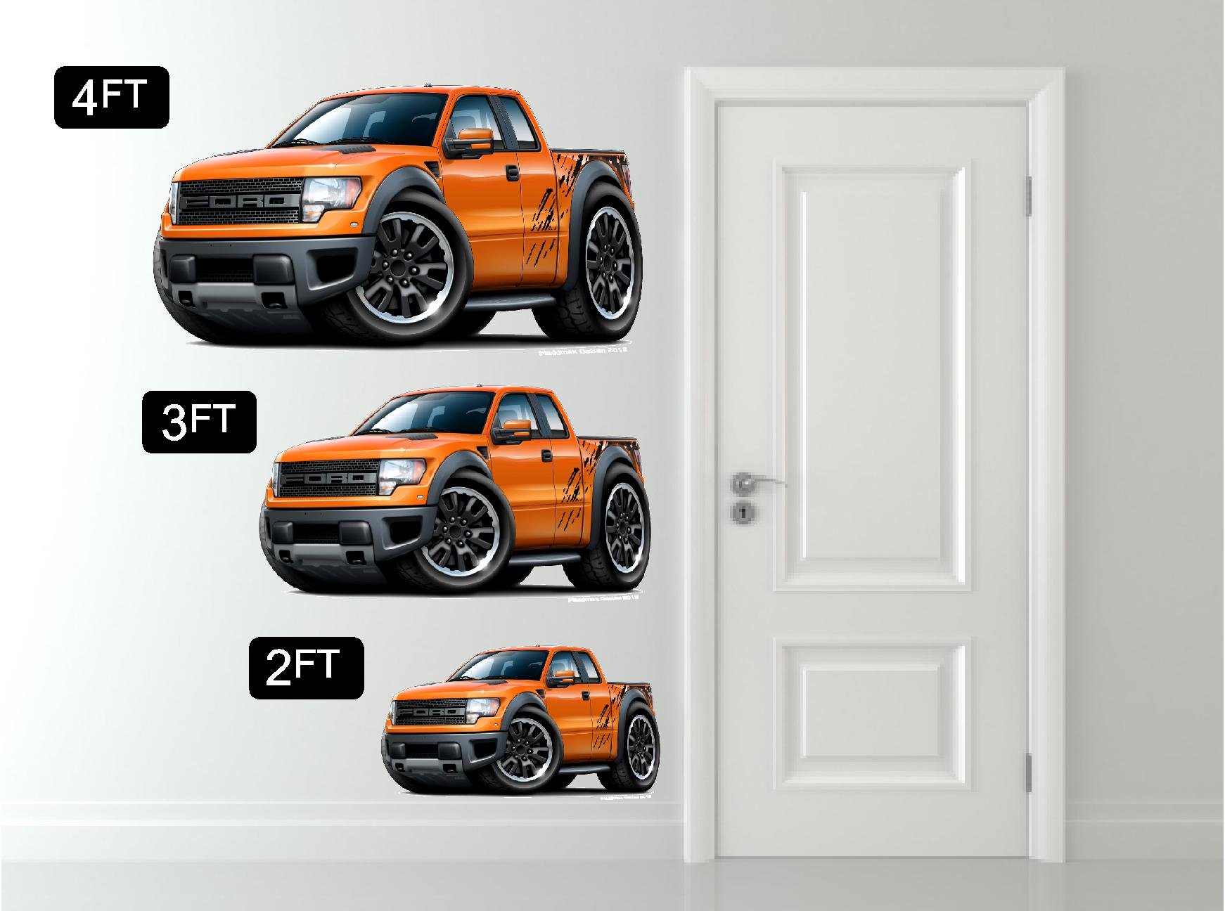 Mini Cooper Cartoon Wall Decal - Large 2ft Car Art Sticker for Man Cave & Boys Room Decor
