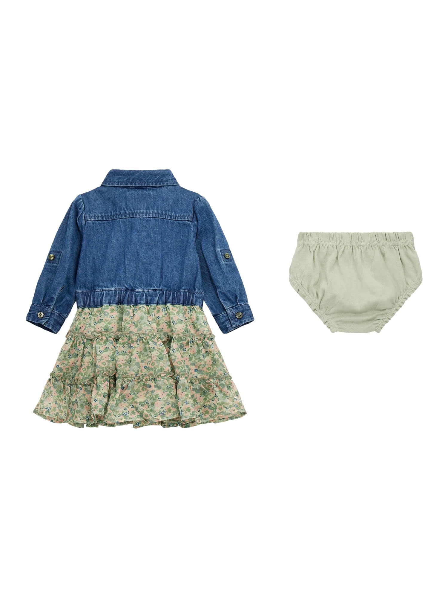 GUESS Baby Girls' Mixed Fabric Dress & Panty Set - Cute Outfits for Toddlers, Birthday, Photo Shoots & Special Occasions