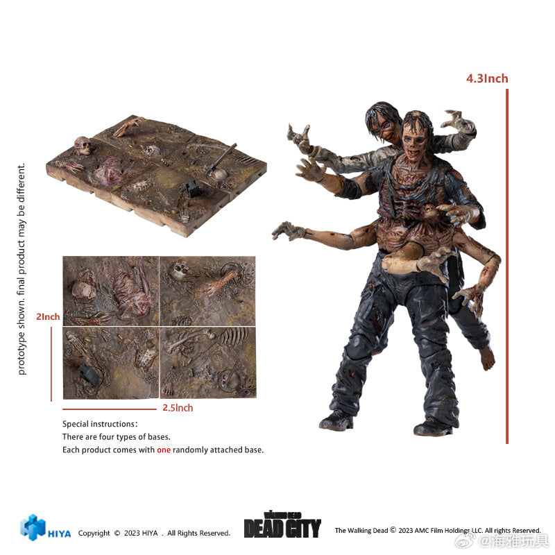 PRE-ORDER: 1/18 Scale HIYA 4-Inch Action Figure - The Walking Dead: Dead City Walker King Collectible Mini Series | Zombie Apocalypse Display & Collector's Item