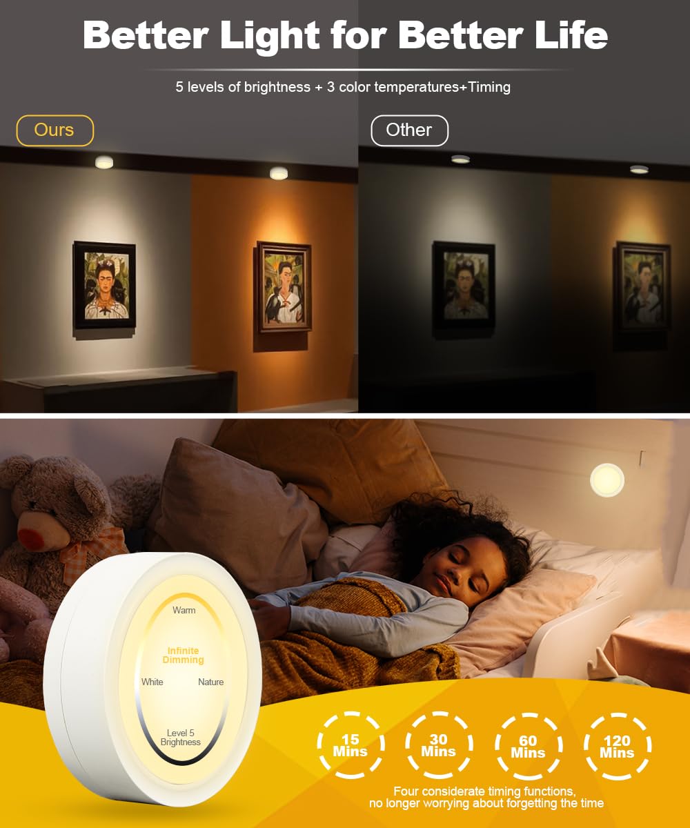 Rechargeable Under Cabinet LED Puck Lights - Wireless Battery Operated with Remote Control, Magnetic Kitchen Counter Lights, Tap Push Stick-on Closet Lighting for Shelves | Perfect for Kitchen, Pantry, Wardrobe & Display Cabinets