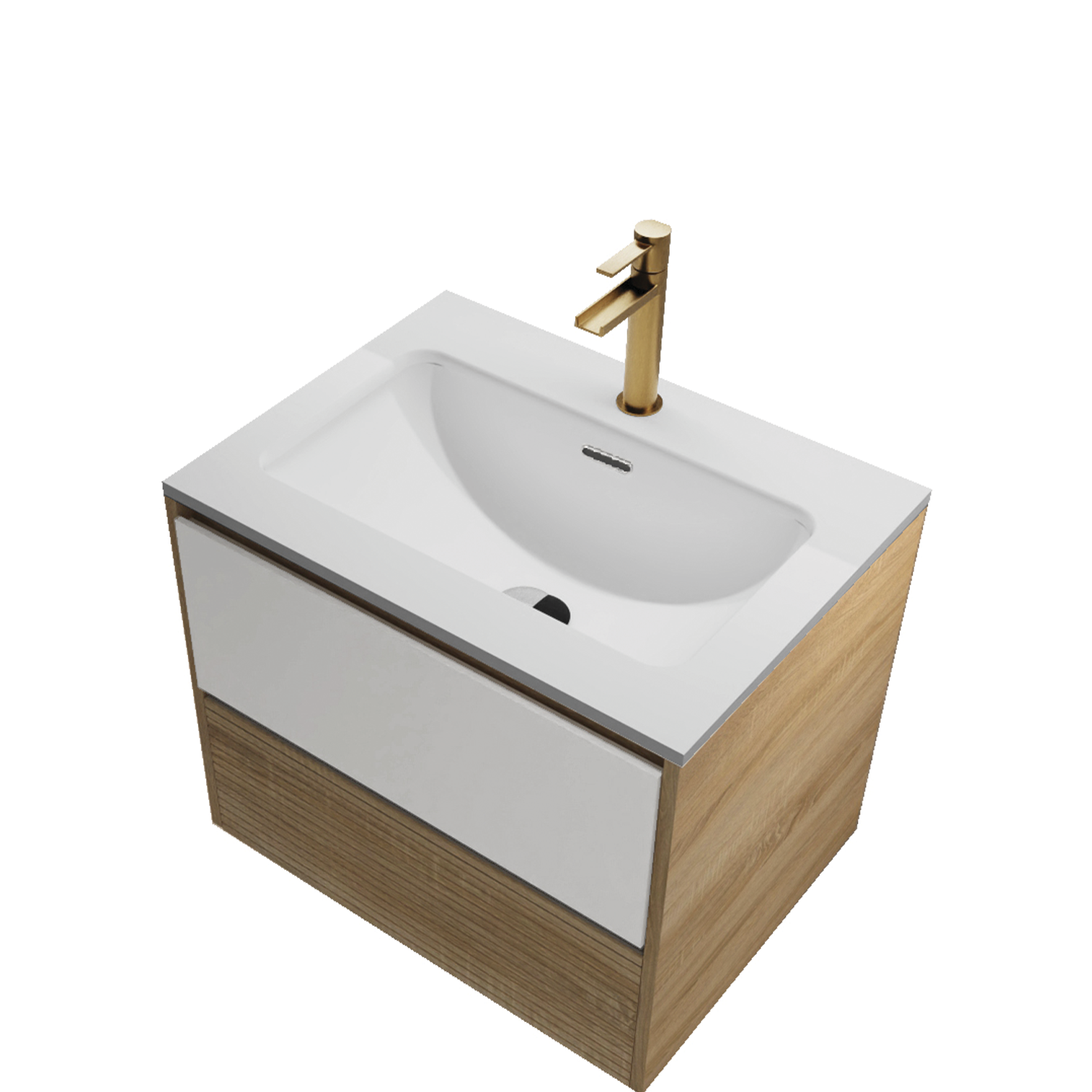 DAX Code Modern Bathroom Vanity Cabinet with Ceramic Basin - 36 Inch Single Sink Bathroom Storage for Small Spaces, Perfect for Powder Rooms & Guest Bathrooms