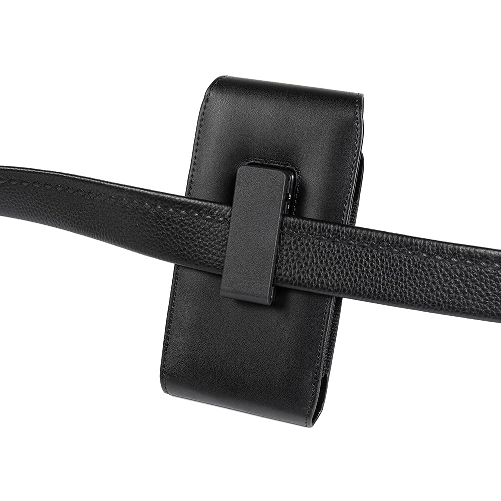 Premium PU Leather Extra Large Cell Phone Case with Swivel Belt Clip Holster - Compatible with Samsung Galaxy S25/S24/S23 Ultra, A06/A05/A03S/A16/A14, iPhone 16 Pro Max, Moto G 5G 2024/G Play, UMIDIGI 14 G9 - Perfect for Outdoor Activities, Work & Everyday Carry