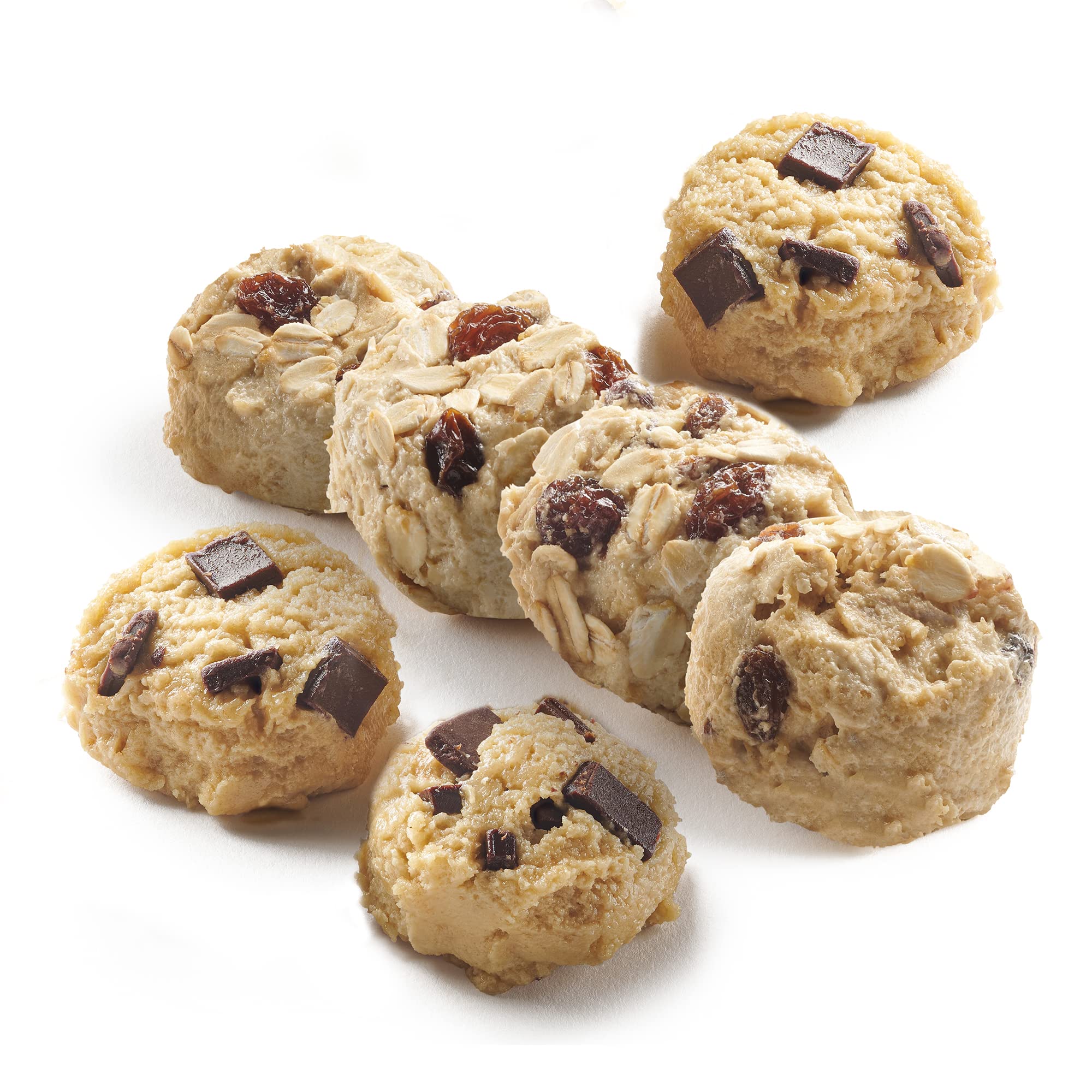 David's Cookies Frozen Preformed Cookie Dough - Chocolate Chunk & Oatmeal Raisin (80 Count) | Perfect for Parties, Baking, and Holiday Treats
