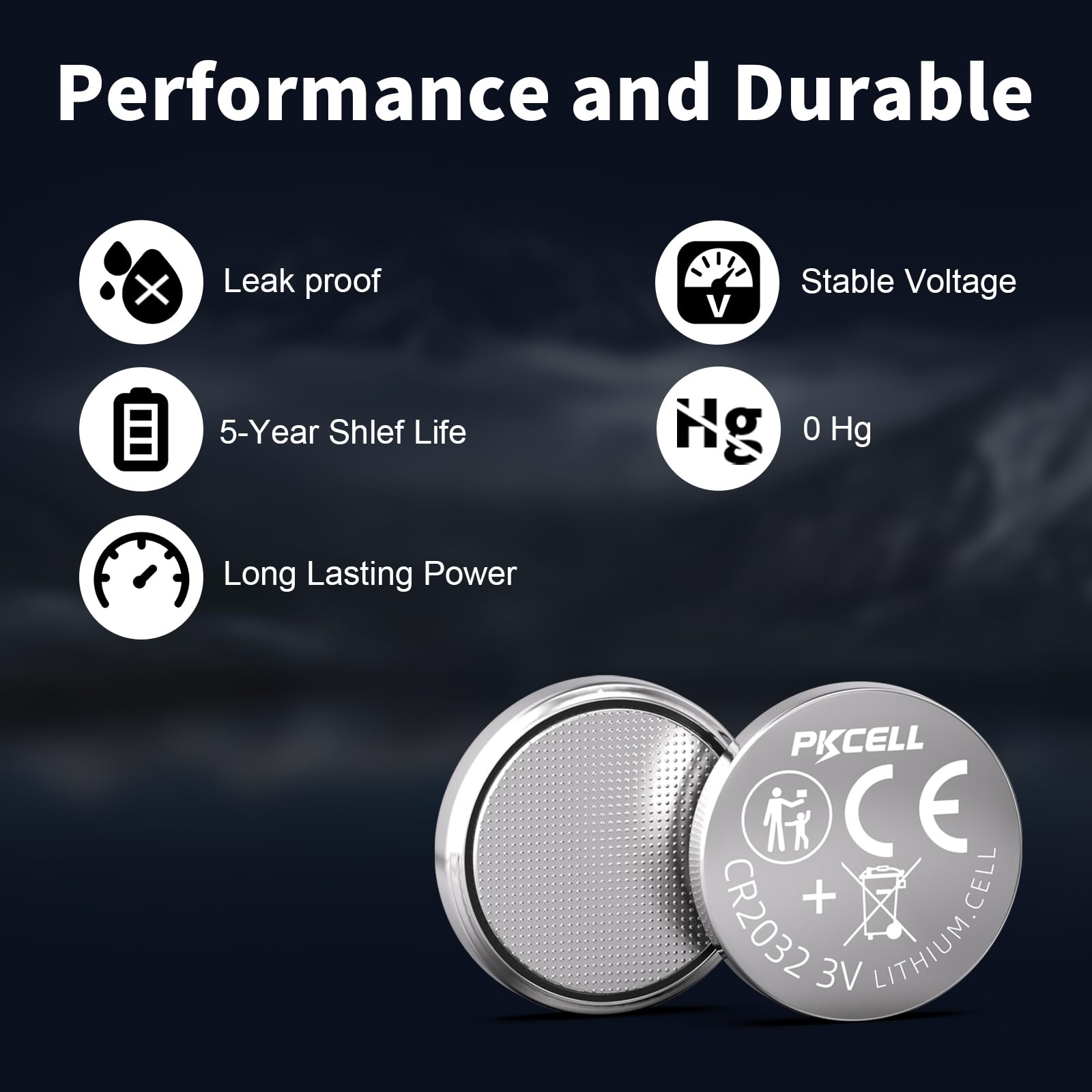 PKCELL CR2032 Batteries 8-Pack - 3V Lithium Coin Cell Battery for Watches, Key Fobs, Calculators & Medical Devices - Long-Lasting Power Supply