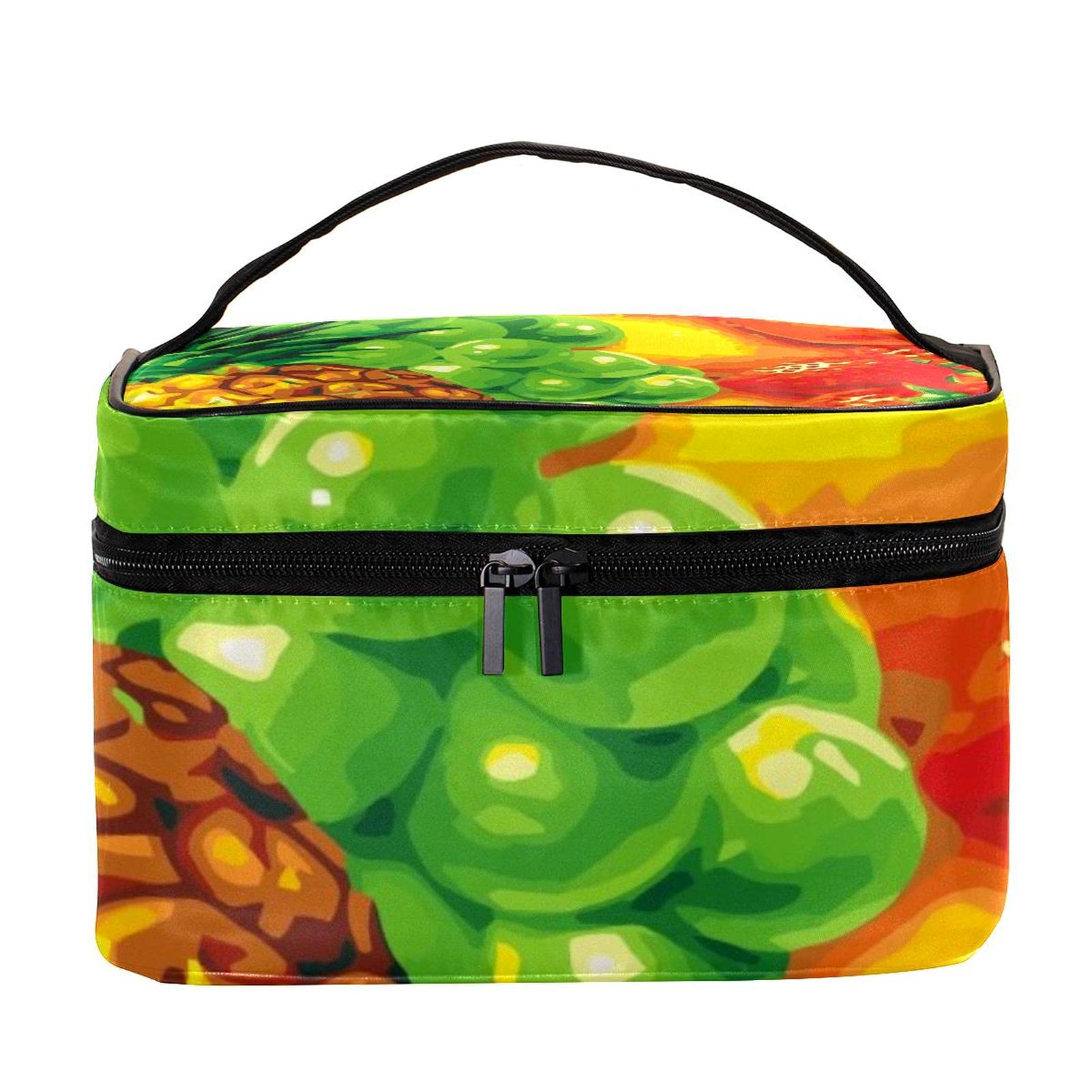 Fruit Pattern Travel Makeup Bag - Large Cosmetic Organizer with Zipper for Women & Girls | Perfect for Toiletries, Makeup Storage & Travel Essentials