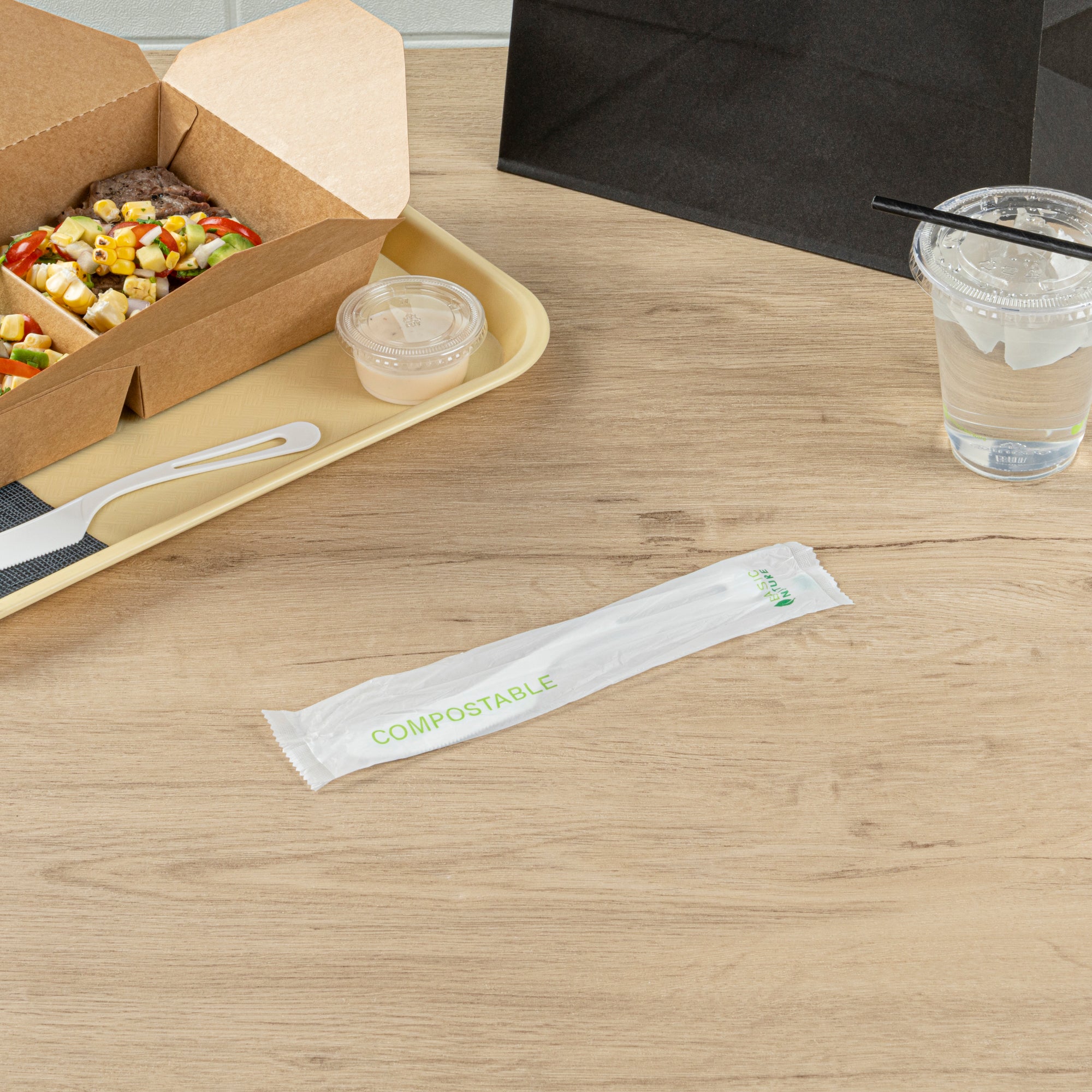 Eco-Friendly Compostable CPLA Plastic Knives - 250 Count Box, Heat Resistant & Biodegradable Cutlery for Parties, Picnics, and Outdoor Events