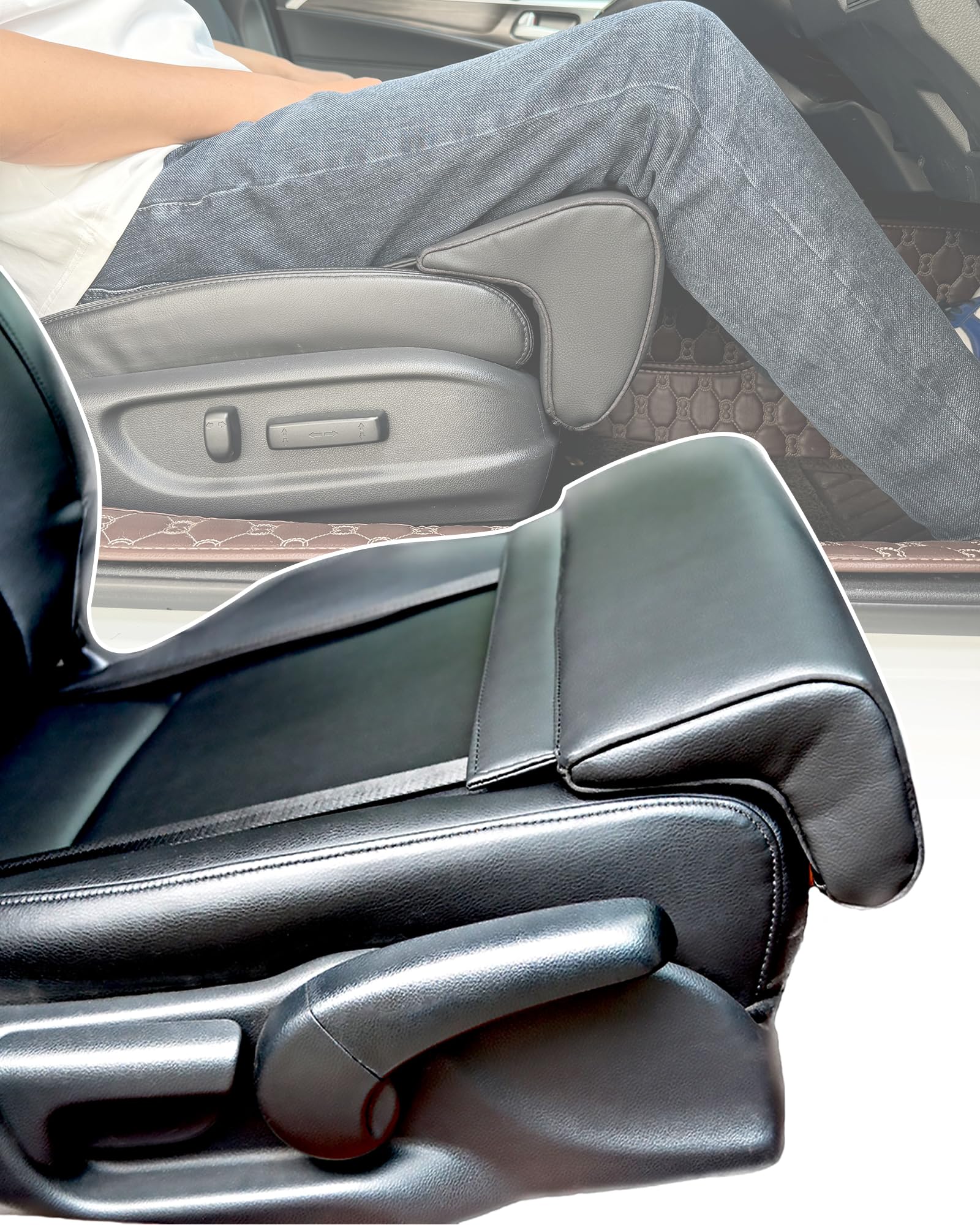 Upgraded Universal Car Seat Leg Support Extender - Adjustable Height & Length for Enhanced Comfort in Cars, Buses, Trains, Office & Home Use (Large Size) | Perfect for Long Drives, Travel & Work Ergonomics