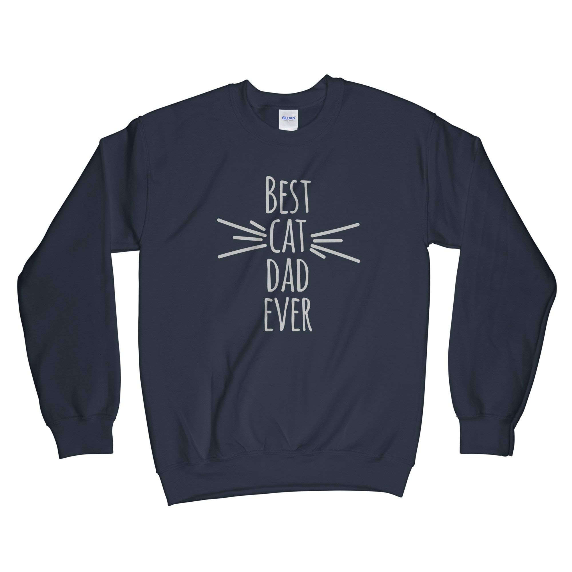 Best Cat Dad Ever Sweatshirt - Funny Cat Lover Gift for Men - Cozy Pullover Hoodie for Pet Owners - Perfect for Father's Day, Birthday & Casual Wear
