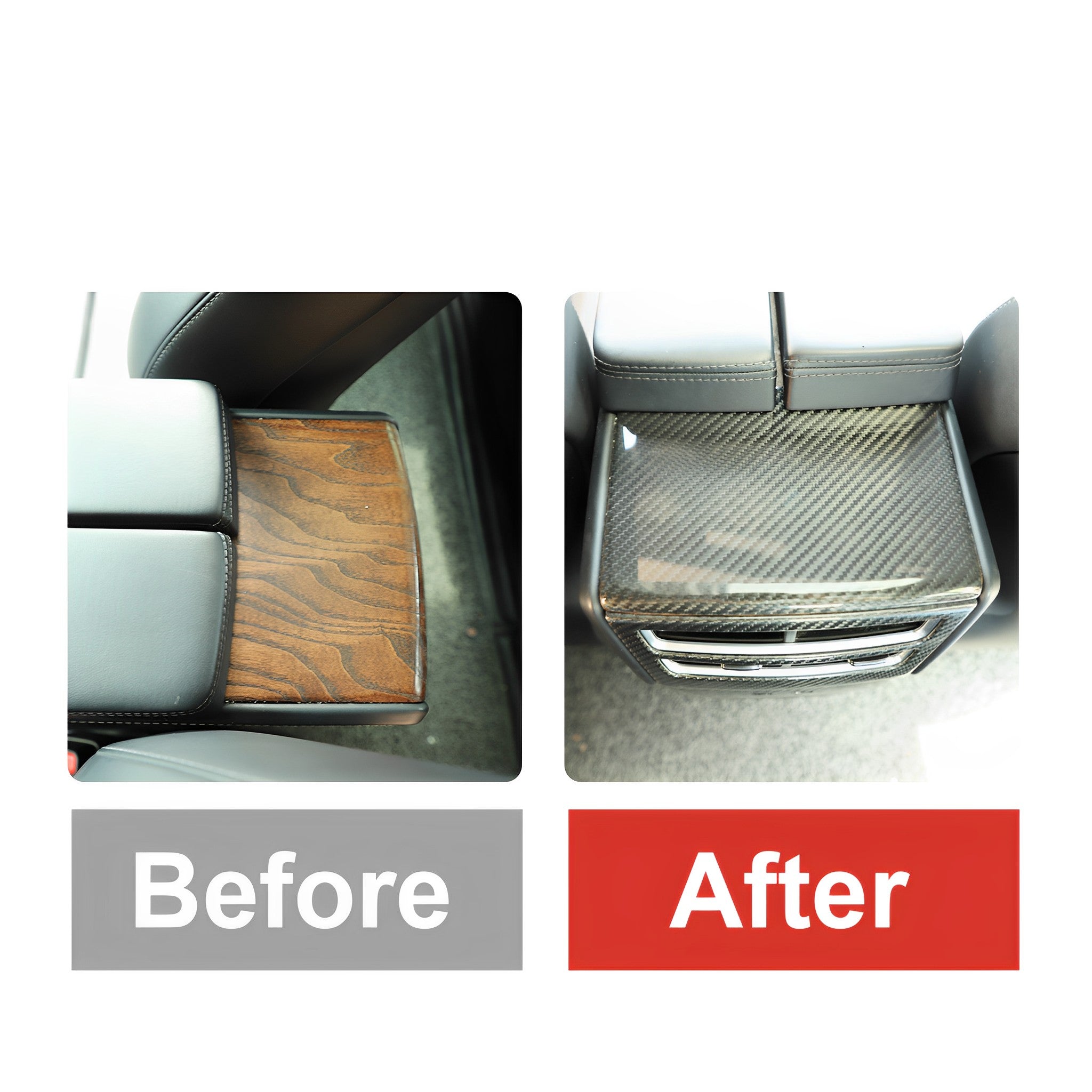 Carbon Fiber Rear Air Vent Cover for Tesla Model S/X (2012-2021) - OEM Fit Replacement & Premium Interior Upgrade | Enhance Cabin Style & Protect Air Vents from Dust