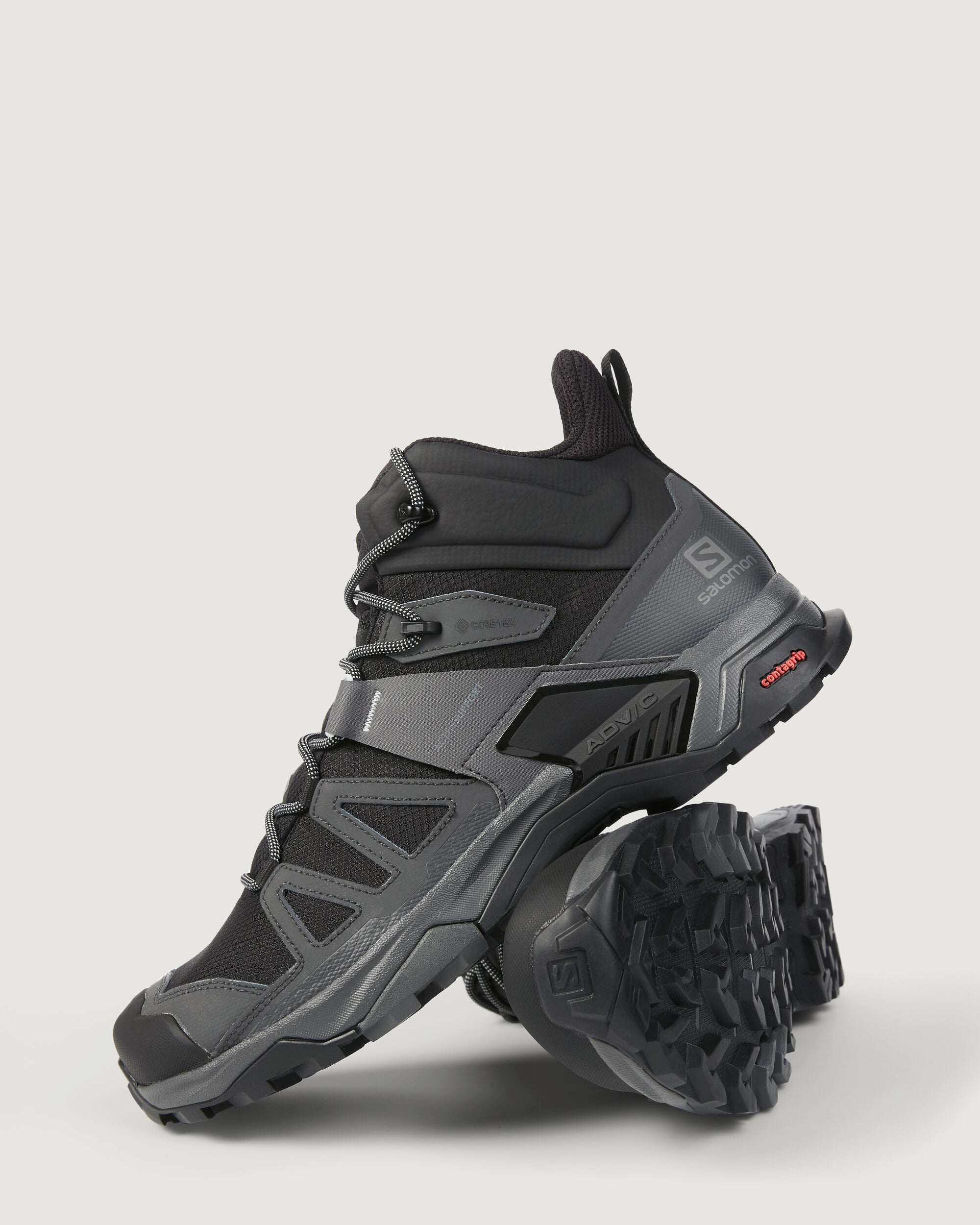 Men's Salomon X Ultra 4 GORE-TEX Mid Waterproof Hiking Boots - Black/Magnet/Pearl Blue - Lightweight & Durable for Trail Running, Backpacking & Outdoor Adventures