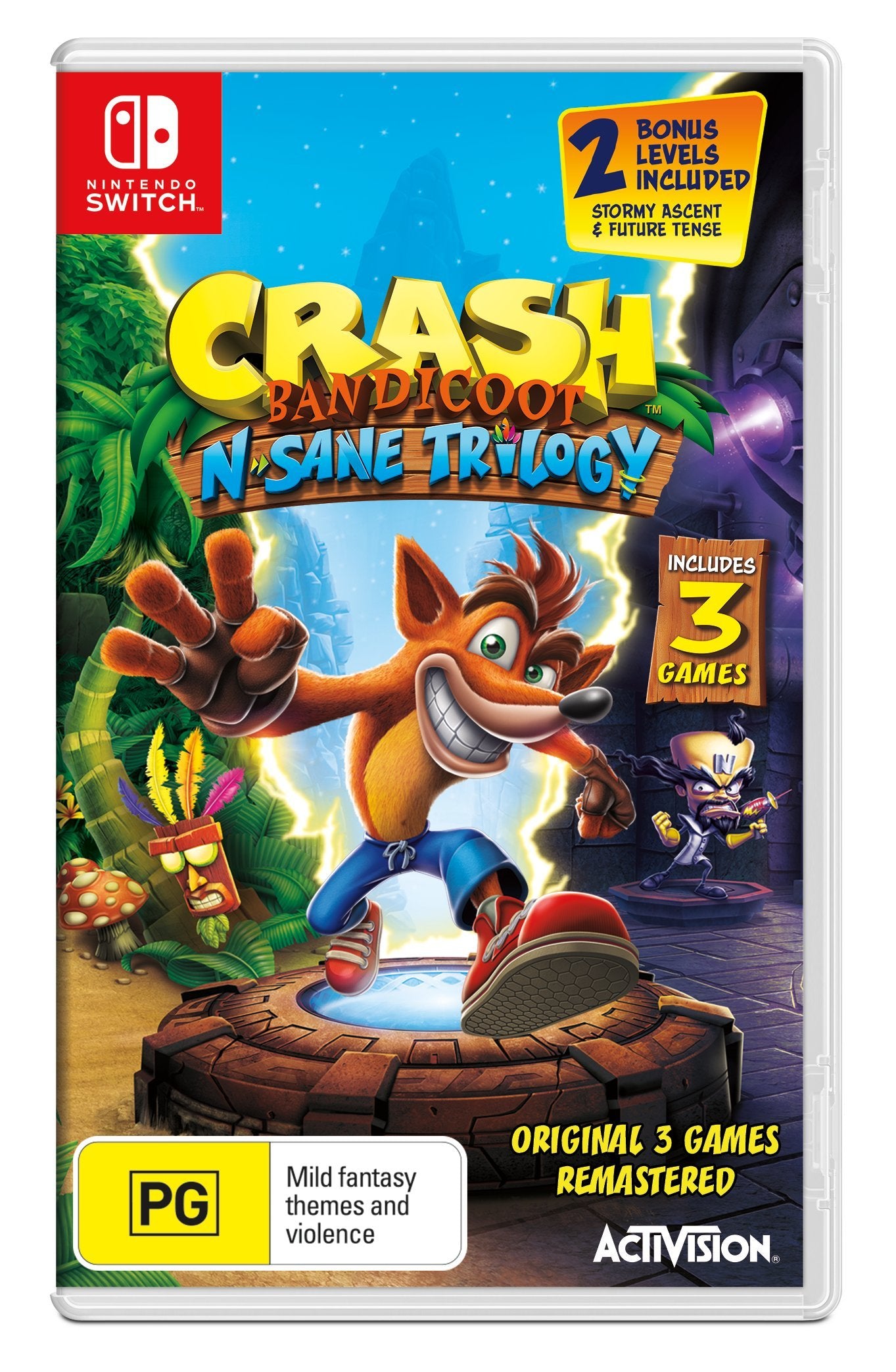 Crash Bandicoot N. Sane Trilogy for Nintendo Switch - Classic Platformer Game for Kids & Adults - Perfect for Home Entertainment & Travel Gaming