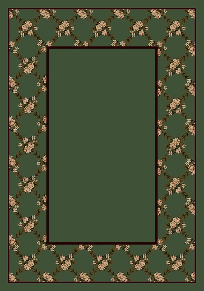 Design Center Rose Bower Moss Rug - Runner Size 2'4