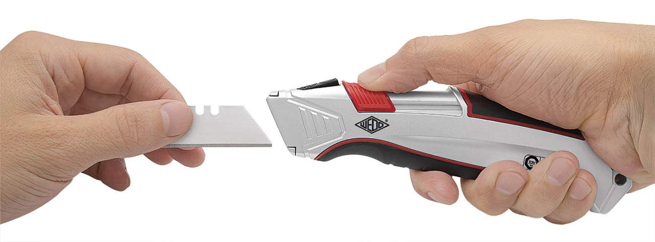 78 825 ALU Safety Cutter - Heavy Duty Aluminum Utility Knife with Retractable Blade for Packaging, Box Opening & Crafting - Perfect for Warehouse, Office & Home Use