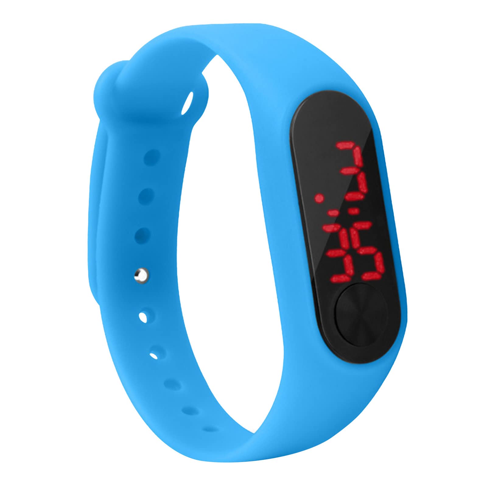 SHANZG Unisex Digital Sports Watch with LED Display, Silicone Strap & Hand Ring - Waterproof Kids & Adults Watch for Running, Swimming, Gym & Outdoor Activities