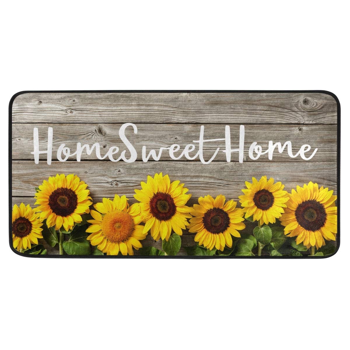 Non-Slip Sunflower Kitchen Rug - Washable 20x39 Inch Farmhouse Floor Mat for Home Decor, Cushioned Comfort & Safety - Perfect for Kitchens, Entryways, and Laundry Rooms