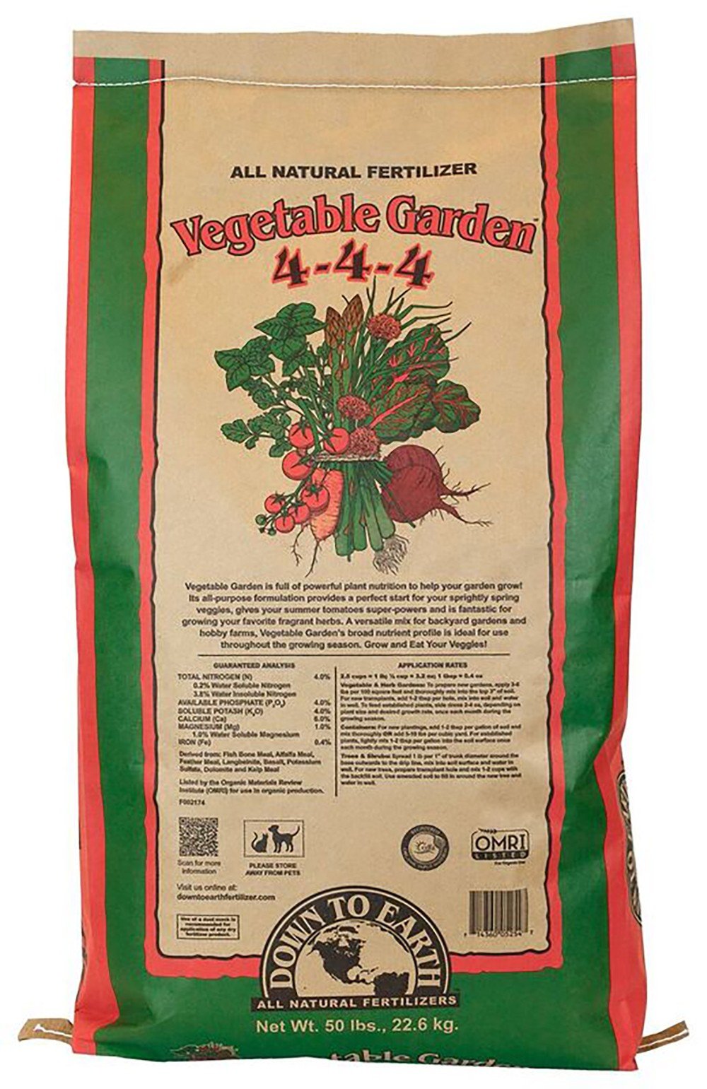 Down to Earth 100534863 Organic Vegetable Garden Fertilizer - All-Purpose Plant Food for Vegetables, Herbs & Flowers - Perfect for Home Gardening, Raised Beds & Container Plants
