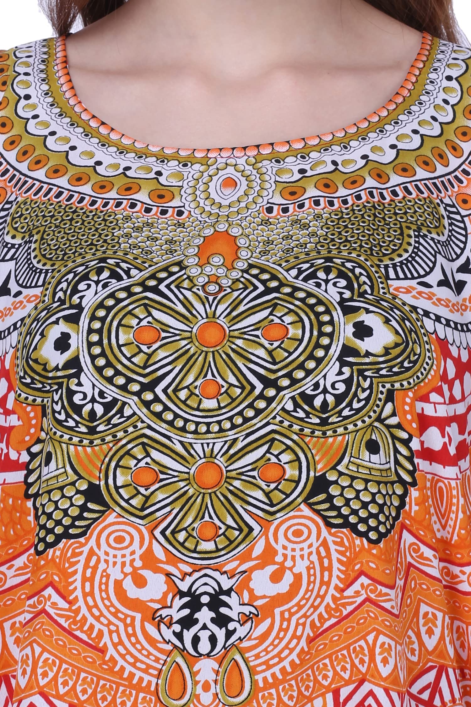 Miss Lavish London Women's Kaftan Tunic Kimono Maxi Dress - Flowy Summer Beach Cover Up for Plus Size - Perfect for Vacations, Pool Parties & Boho Fashion