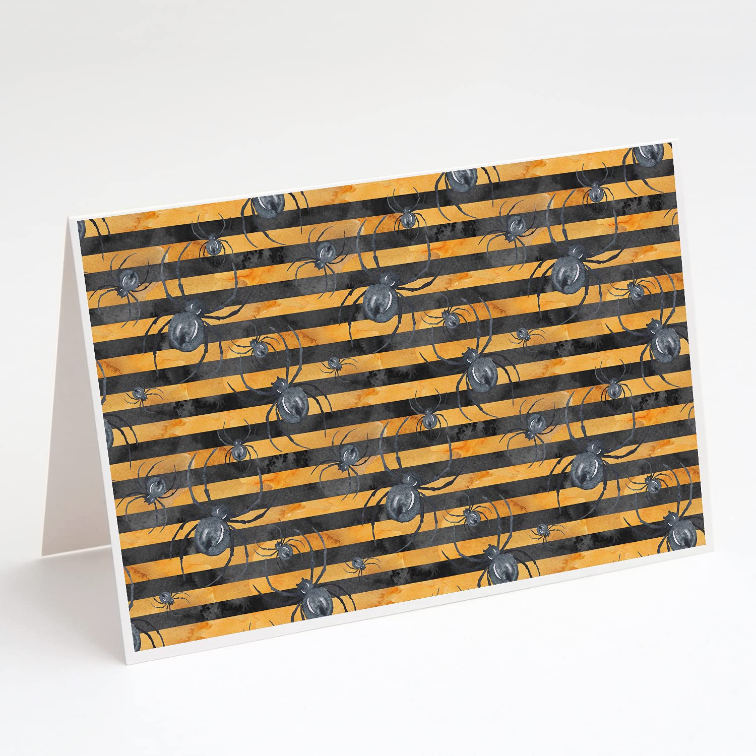 Watercolor Halloween Spiders Greeting Cards - Pack of 8 Blank A7 Note Cards (5x7 inches) with Envelopes | Whimsical Spooky Stationery for Halloween Parties, DIY Invitations & Seasonal Decor
