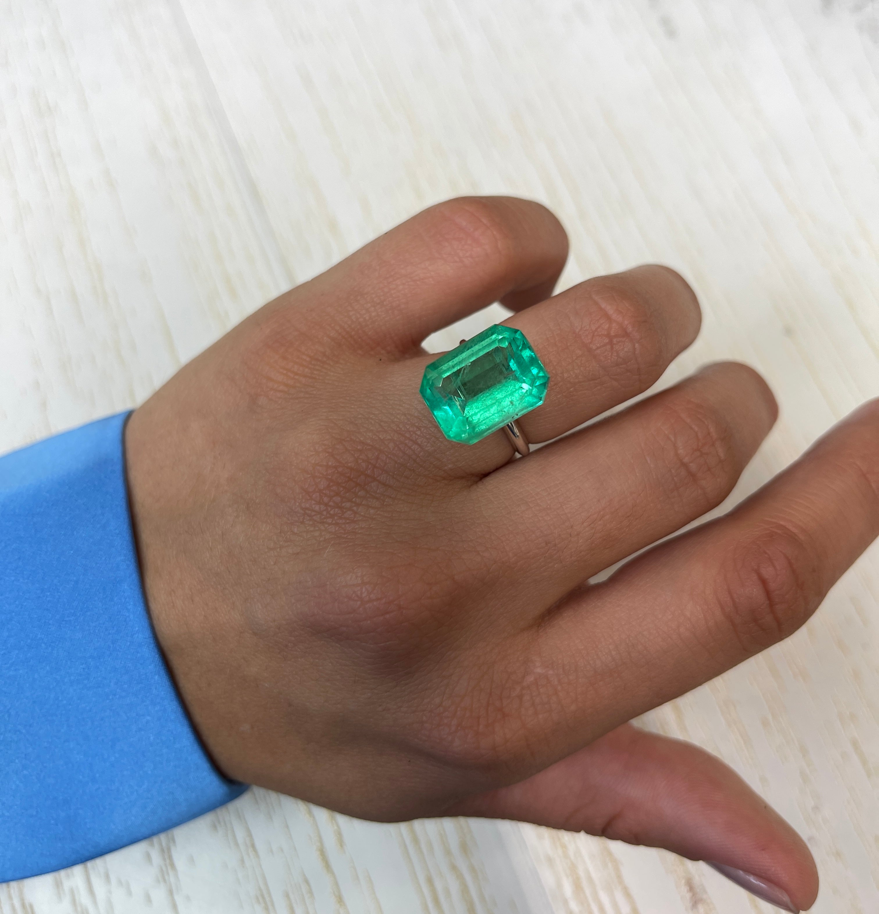 12.11 Carat GIA Certified Natural Colombian Emerald - Loose Gemstone for Jewelry Making, Emerald Cut 16x12mm, Engagement Ring & Luxury Gift