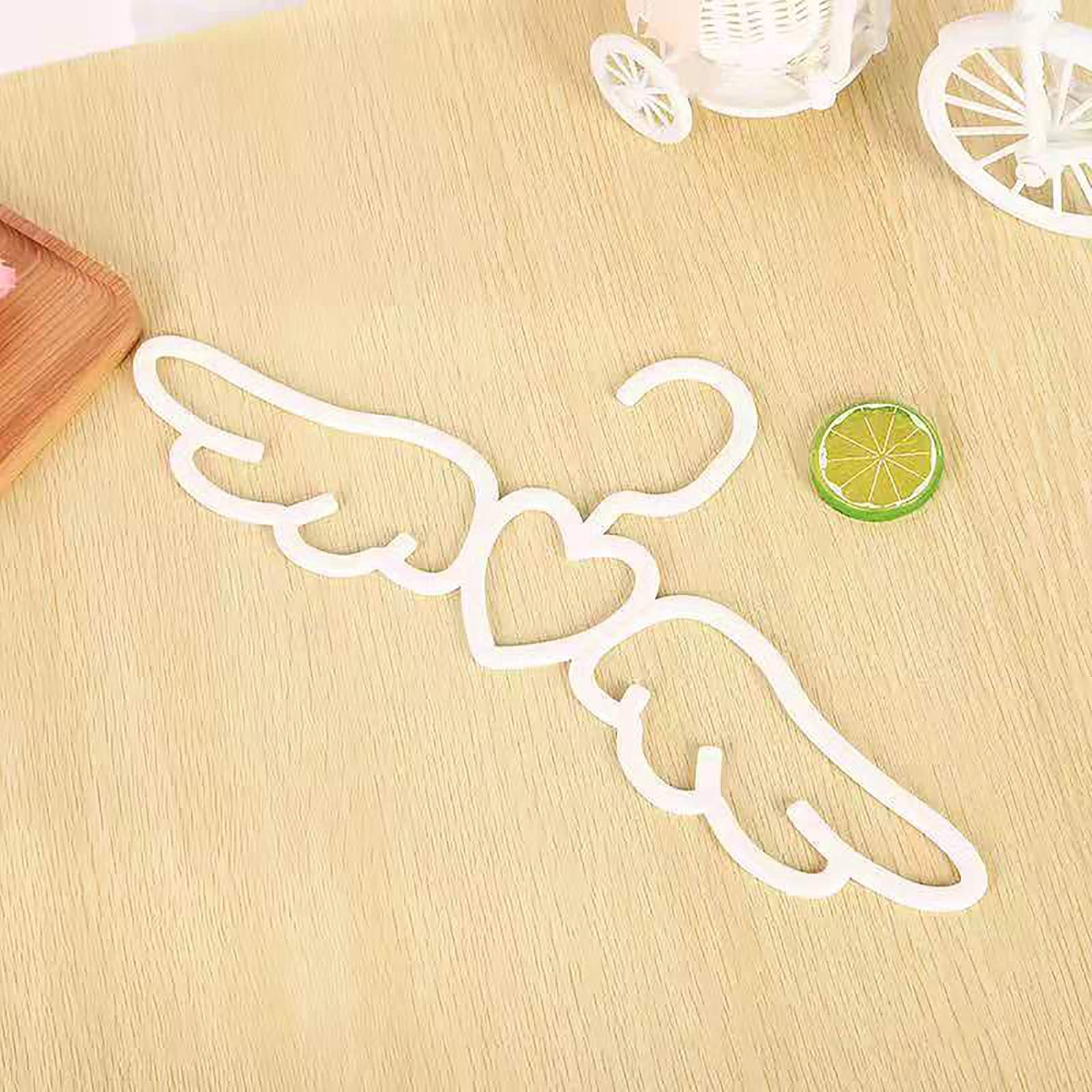 Heart-Shaped Plastic Clothes Hangers - 10 Pack Space Saving Hangers for Shirts, Suits & Coats - Cute White Hangers for Closet & Outdoor Clothes Drying - Perfect for Home, Dorm & Laundry Room Organization