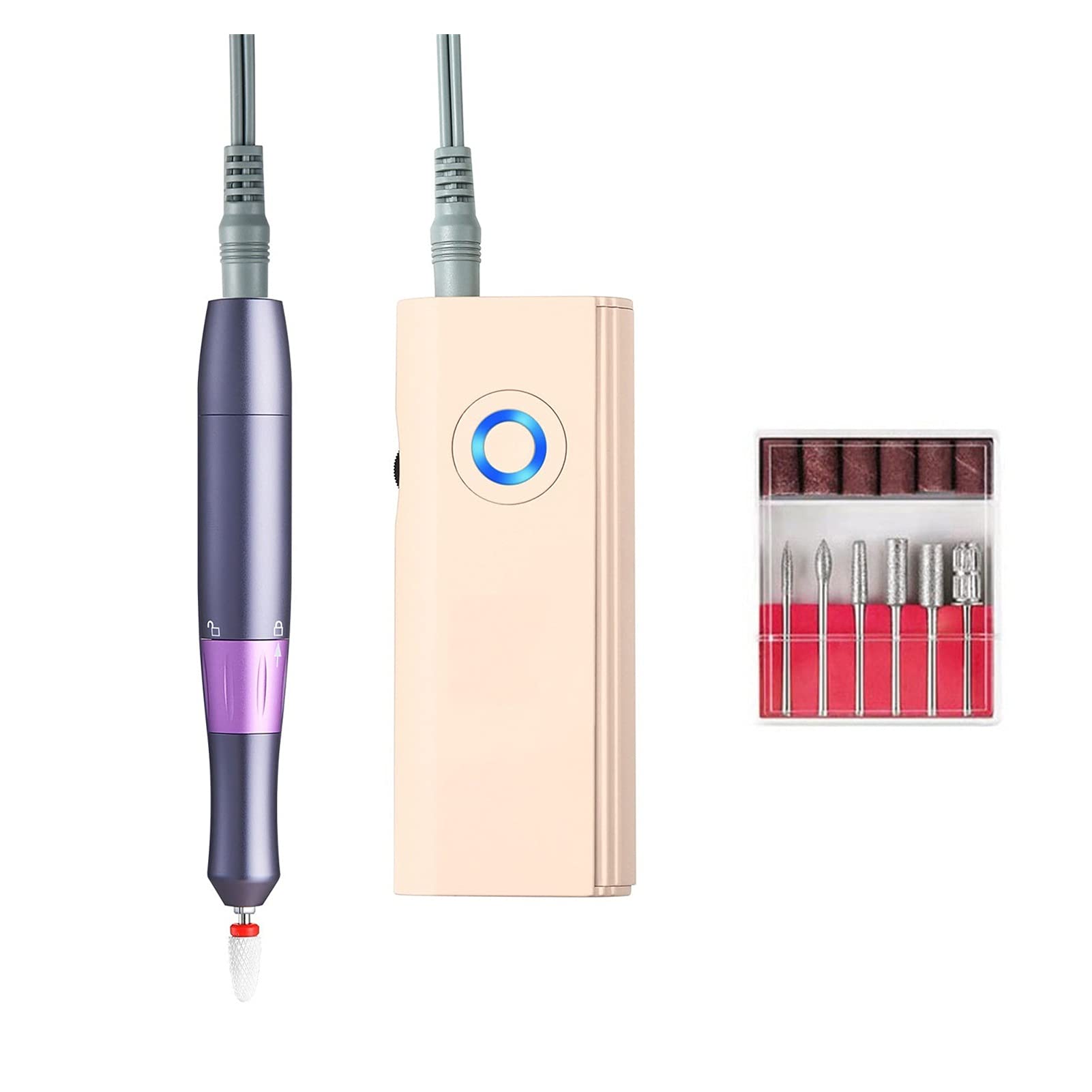 Rechargeable Electric Nail Drill Machine - Professional Manicure & Pedicure Kit with Gel Polish Remover & Cutter | Portable Nail File for Home & Salon Use | Perfect for DIY Nail Care & Beauty Treatments (Pink)