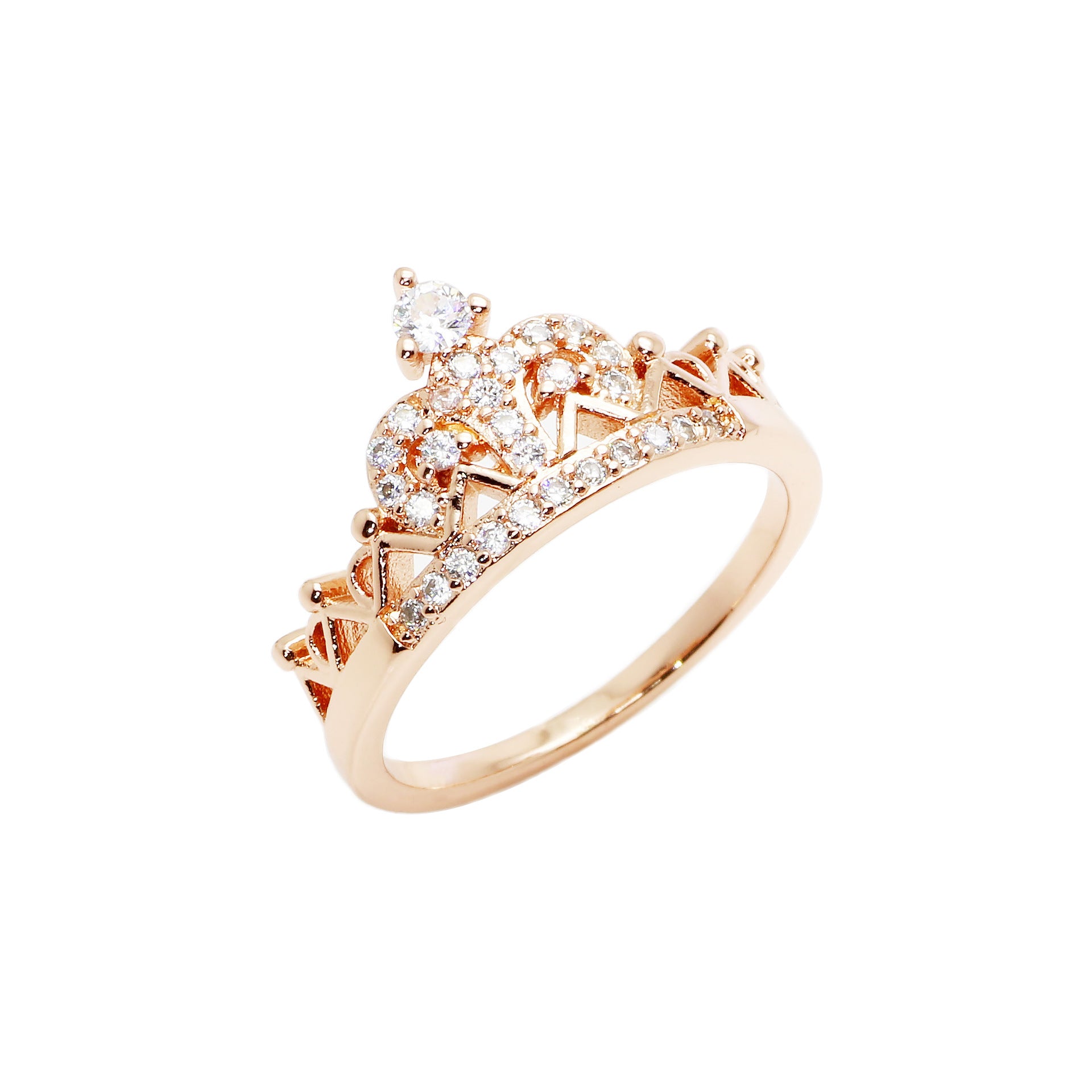 Elegant Zirconia Crown Ring for Women - Princess Cut Cubic Zirconia Engagement Ring - Perfect for Weddings, Anniversaries & Special Occasions
